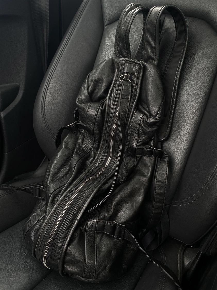 Julius Julius Strap Leather Zipper Bag Backpack | Grailed