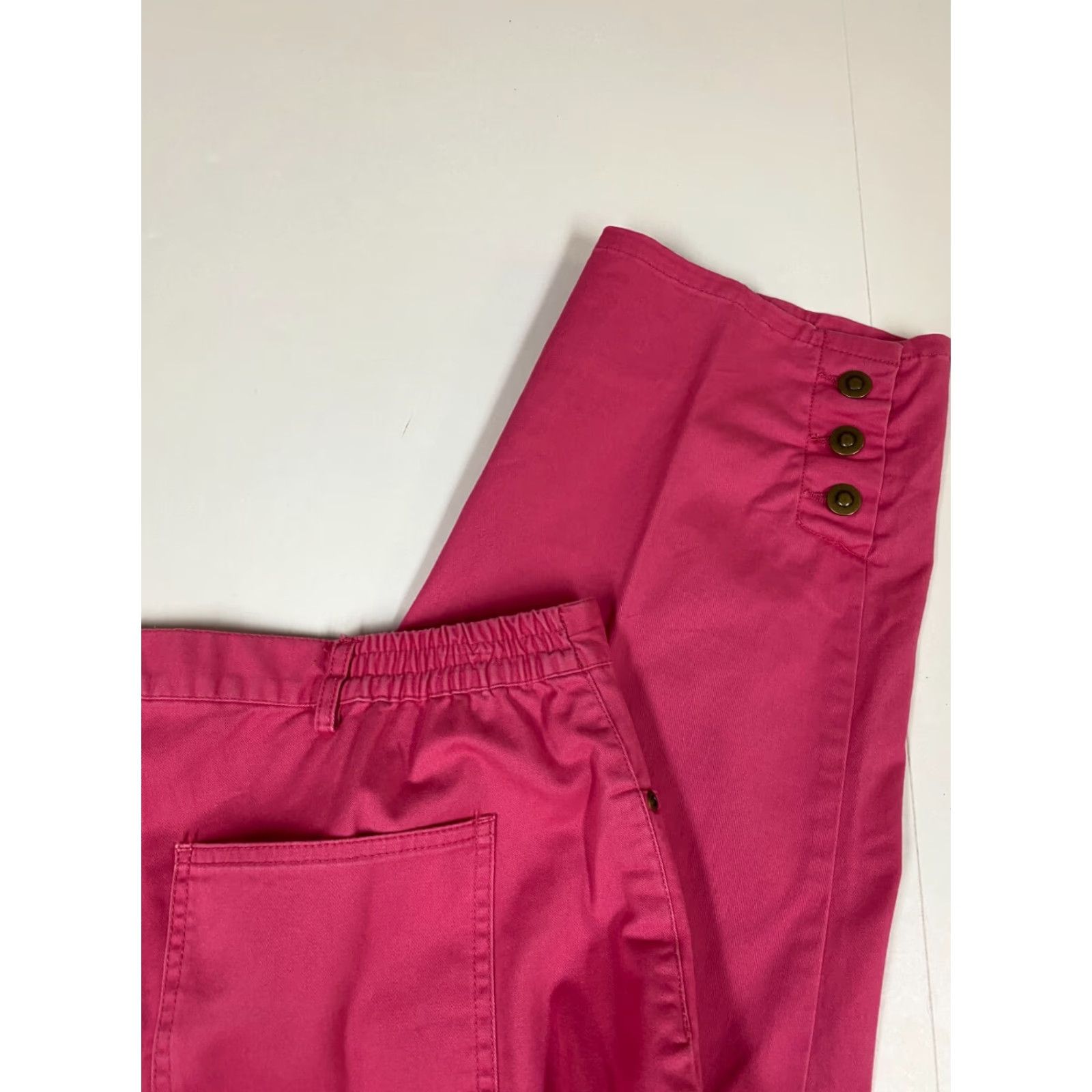Vintage Ruby Rd Womens Pants 36x24 Pink Straight Chino Cotton Spandex Knit Casual Slimming Regular 24 Inseam Womens Pants Regular Rise Size 25" / US 0 / IT 36 - 6 Thumbnail