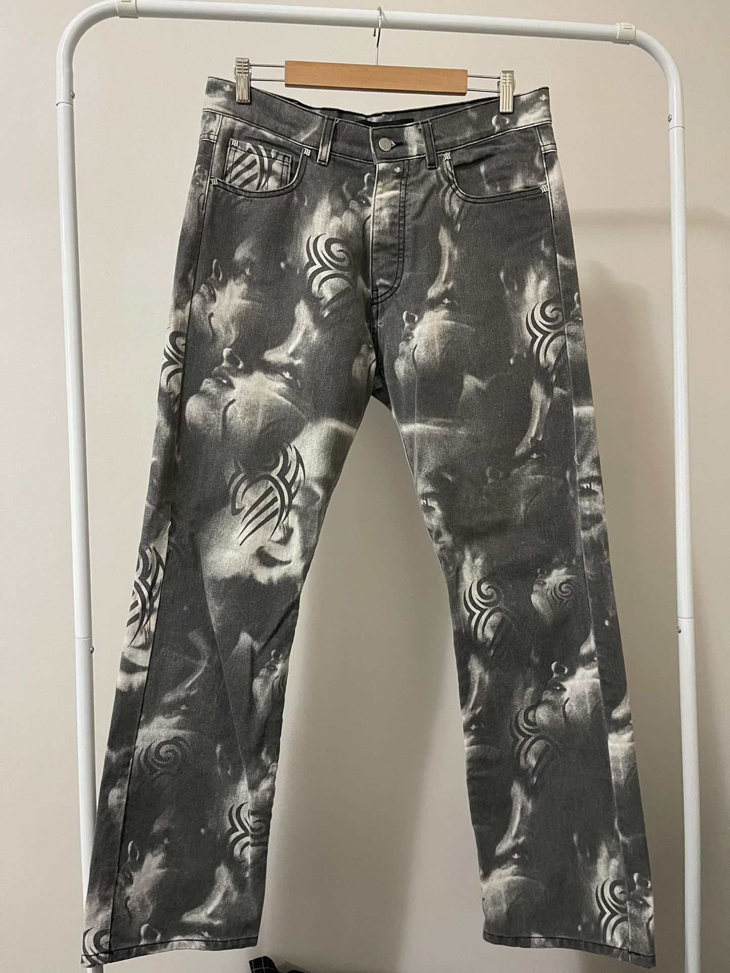 Misbhv Misbhv All-Over Print Long Jeans Size US 33 - 1 Thumbnail