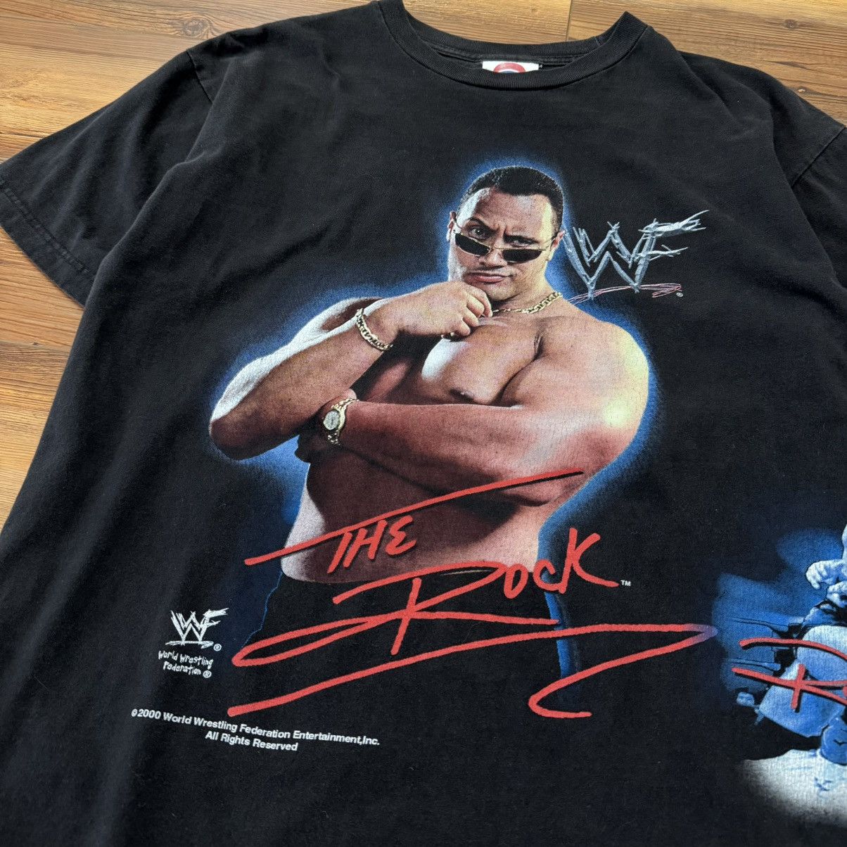 Other Vintage The Rock WWF Layin Smackdown Wraparound Black Shirt Size US L / EU 52-54 / 3 - 3 Thumbnail