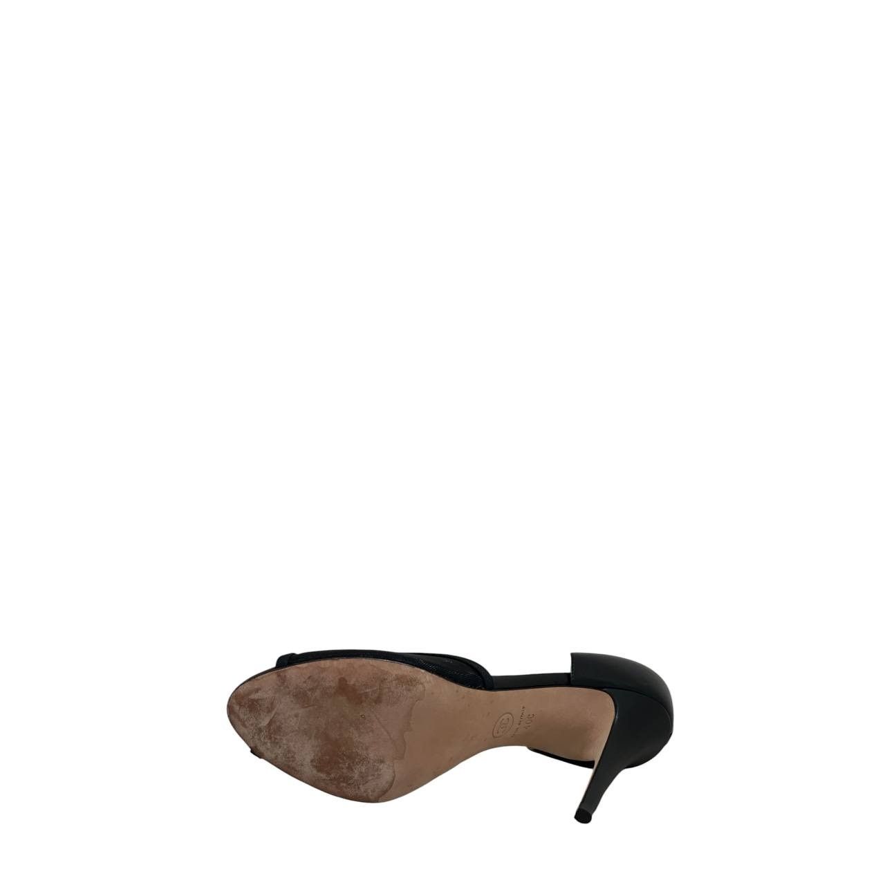 Chanel Chanel Black Canvas & Leather D'Orsay Pumps Sz. 40 Size US 9 / IT 39 - 4 Thumbnail