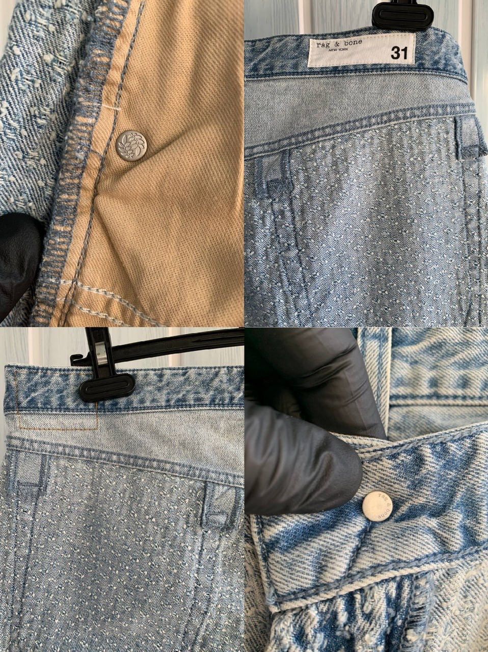 Japanese Brand × Rag & Bone Rag & Bone Logan Mid-Rise Wide Leg Indigo Tweed Denim Jeans Size US 31 - 23 Thumbnail