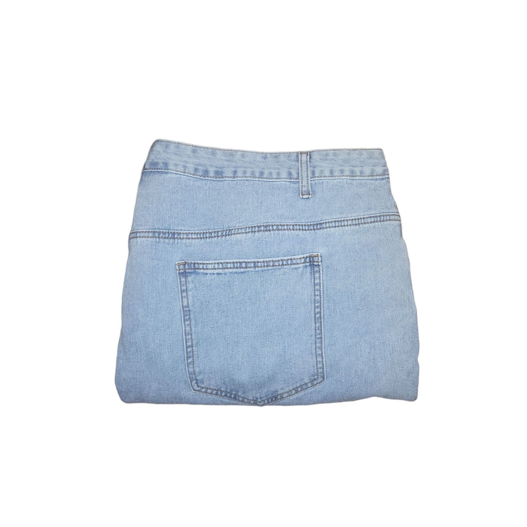 Shein Shein Jeans Women Sz 5X Denim Straight Leg Cropped Blue Plus Size 42" / US 20 - 1 Thumbnail