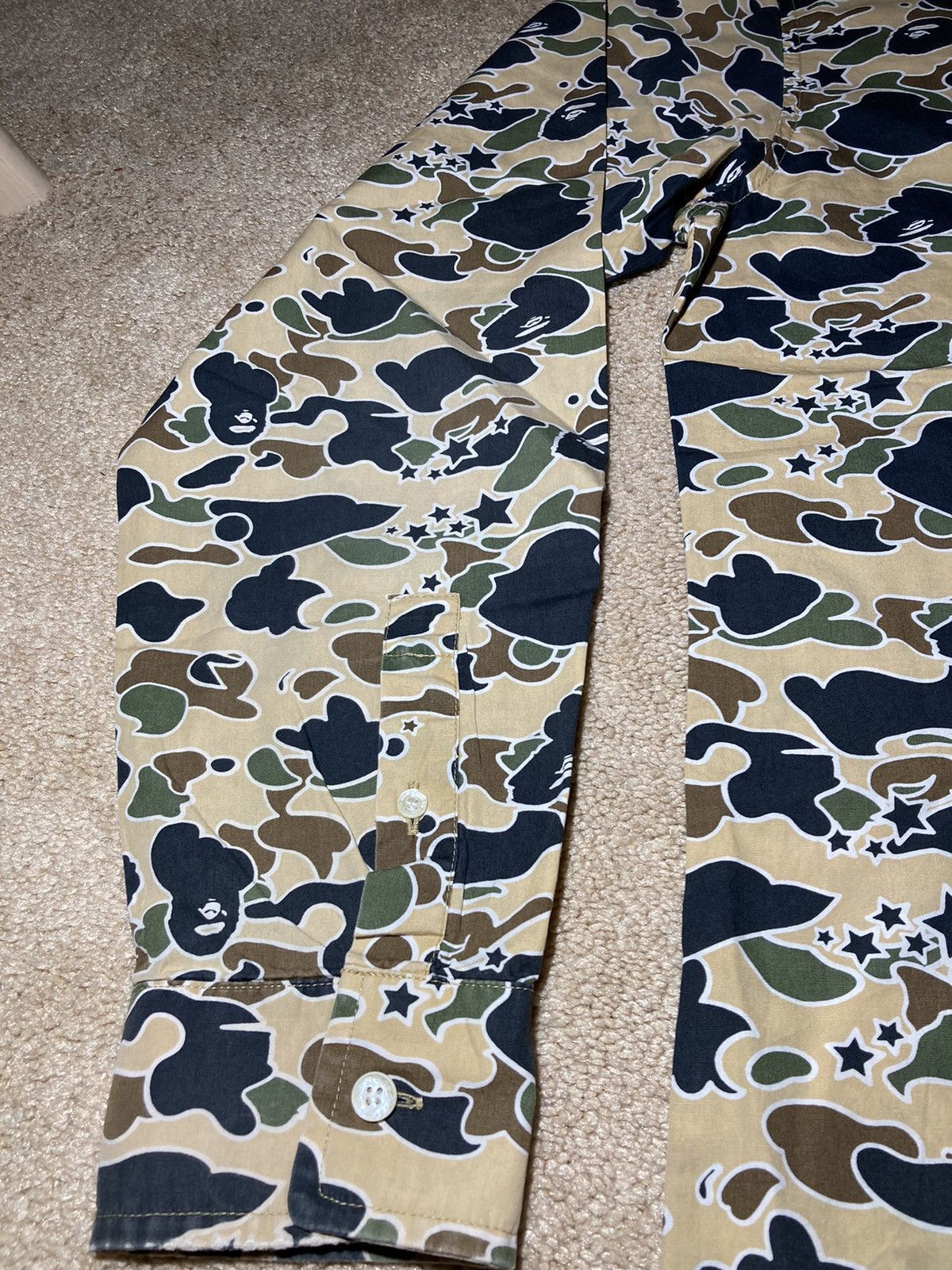 Bape 2003 Bape Psyche Camo Button Up Crazy First Camo OG Vintage Size US L / EU 52-54 / 3 - 8 Thumbnail