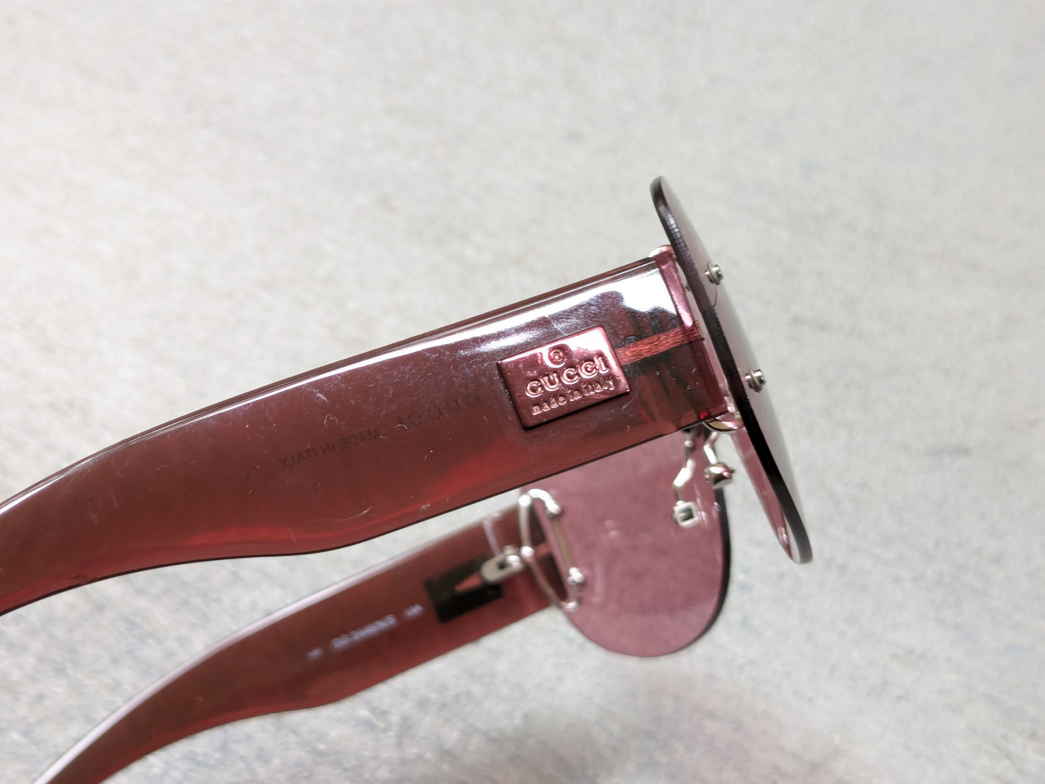 Gucci × Vintage Gucci Sunglasses GG2448/N/S Pink Vintage Y2K Shiled Size ONE SIZE - 9 Thumbnail