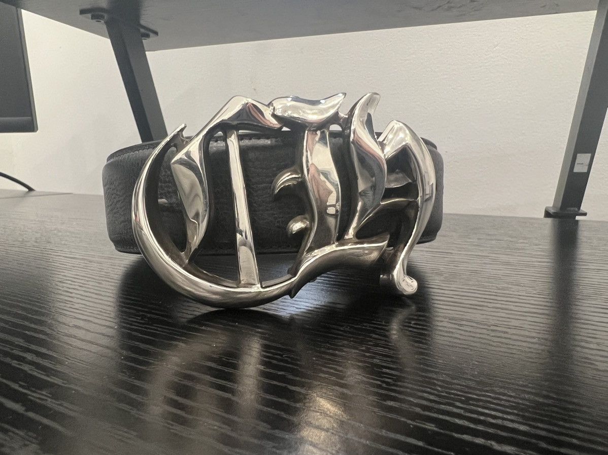 image of Chrome Hearts Buckle Belt With Chrome Hearts Leather Strap in Black, Men's (Size 34)