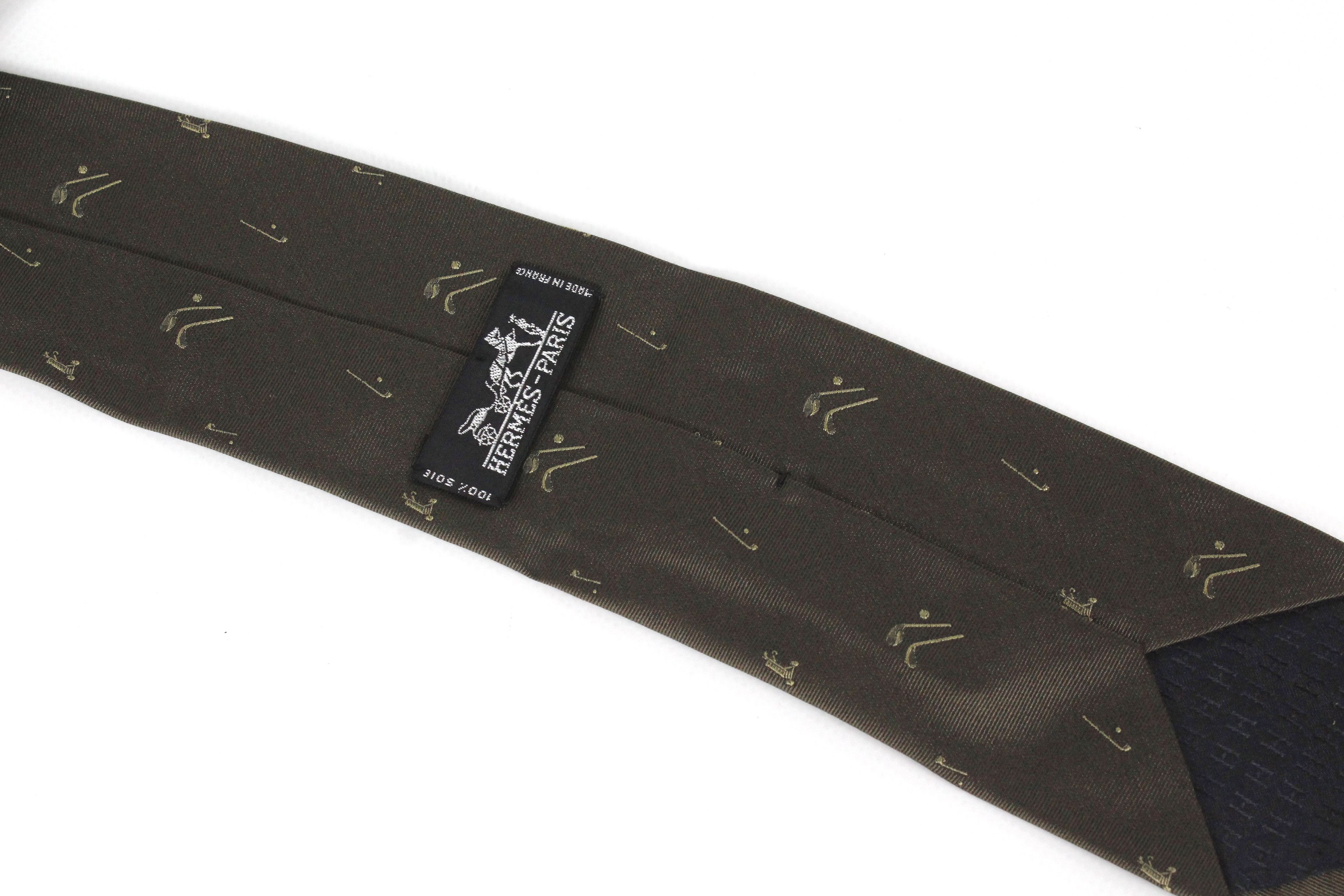 Hermes Hermes Golf Stick Pattern Silk Tie Cravatte Size ONE SIZE - 3 Thumbnail