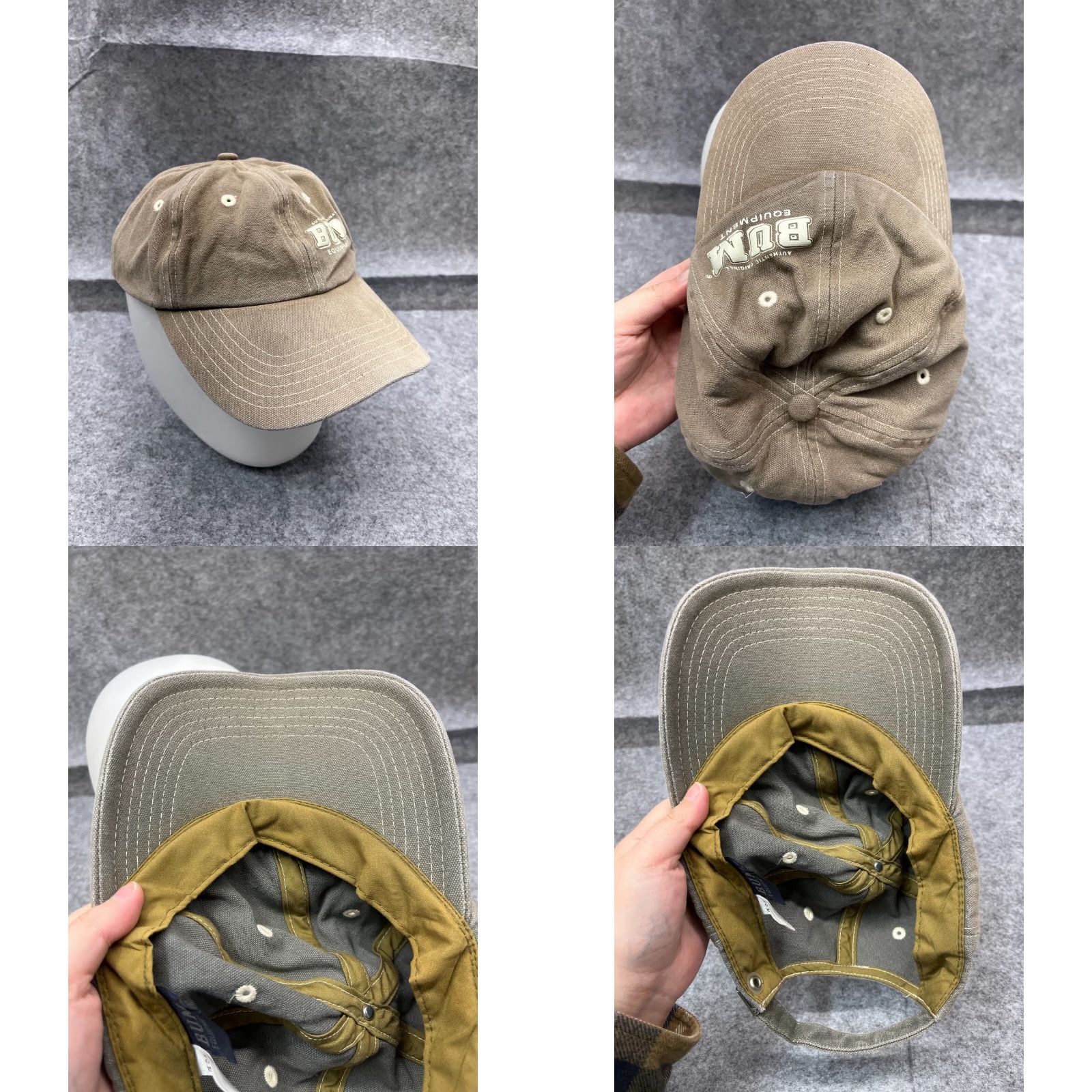 Vintage B.U.M. Equipment Hat Cap Thread Back Adult One Size Gray Cotton Street Fashion Size ONE SIZE - 8 Thumbnail