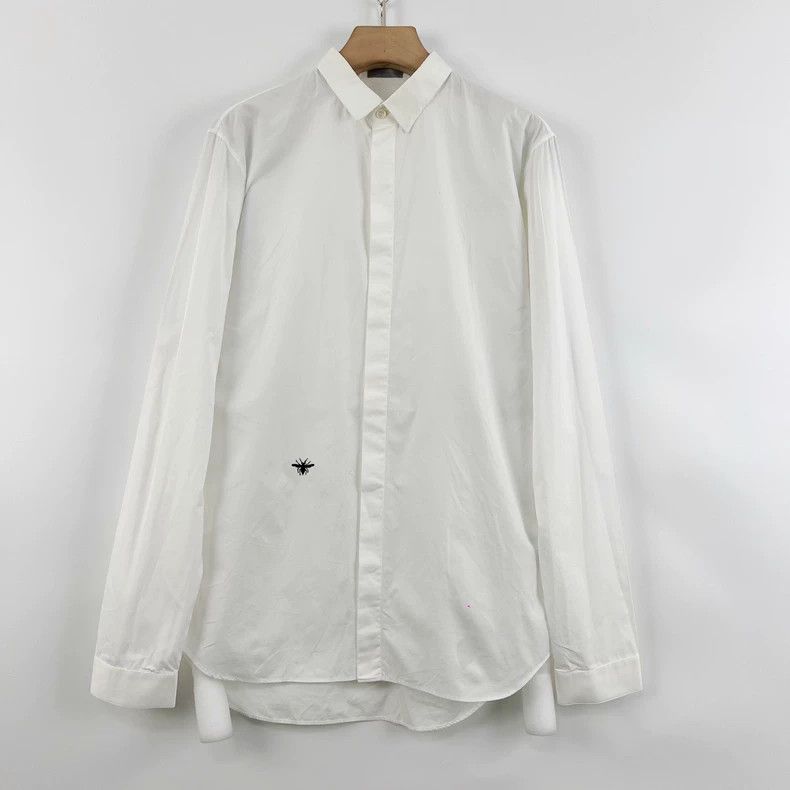 Dior White little bee embroidered single-breasted long-sle