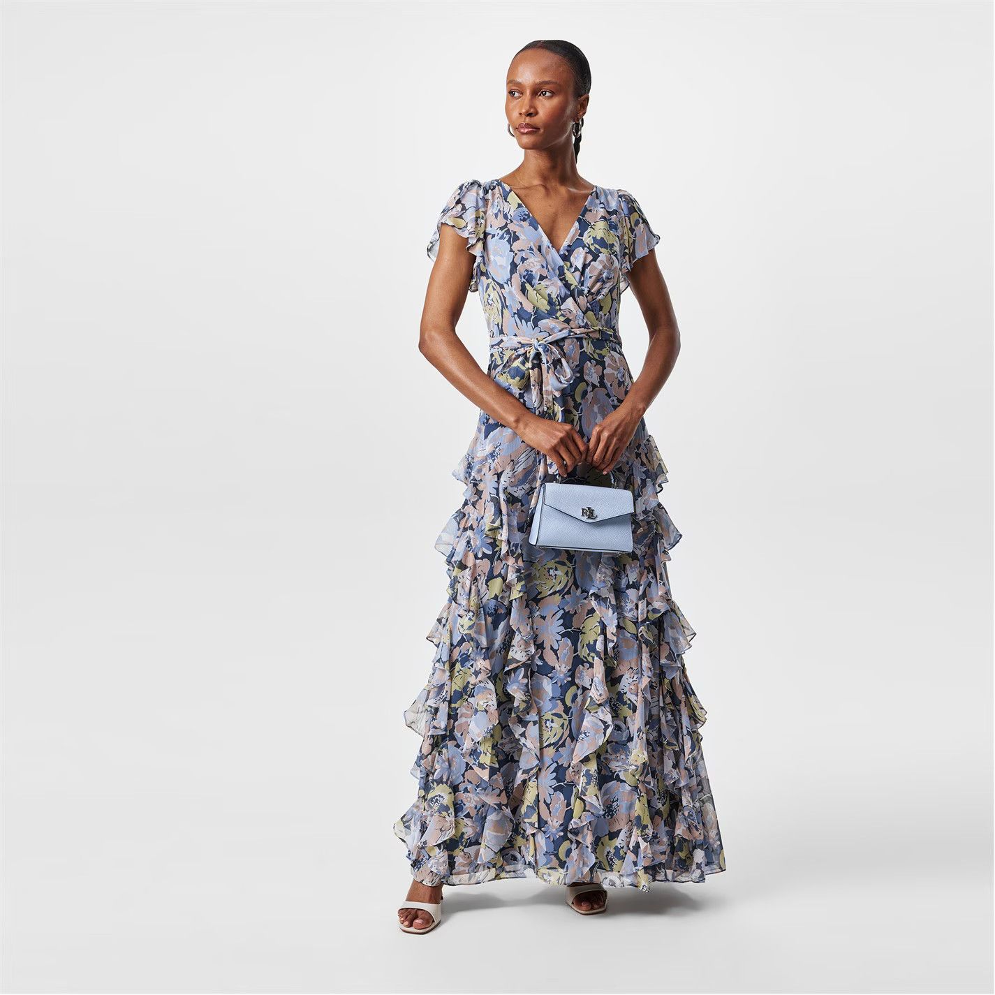 Lauren Ralph Lauren o1g2r1mq0825 Kimbinell Gown in Multicolor Size M / US 6-8 / IT 42-44 - 6 Thumbnail