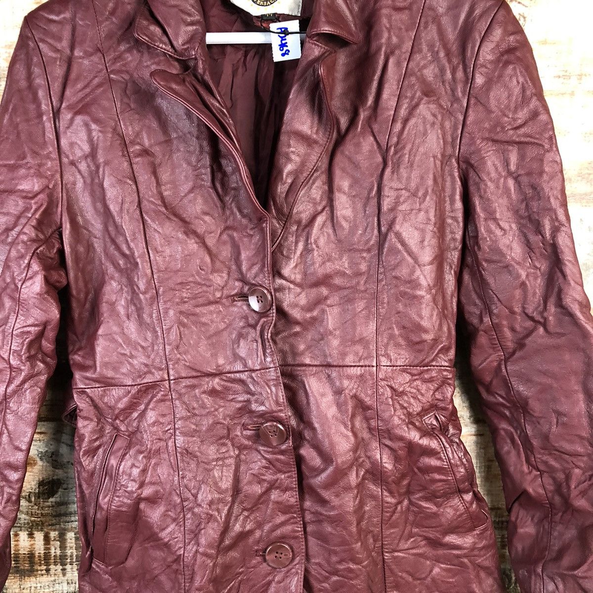 Vintage Alfredo Versace Maroon Leather Jacket #A2468 Size S / US 4 / IT 40 - 5 Thumbnail