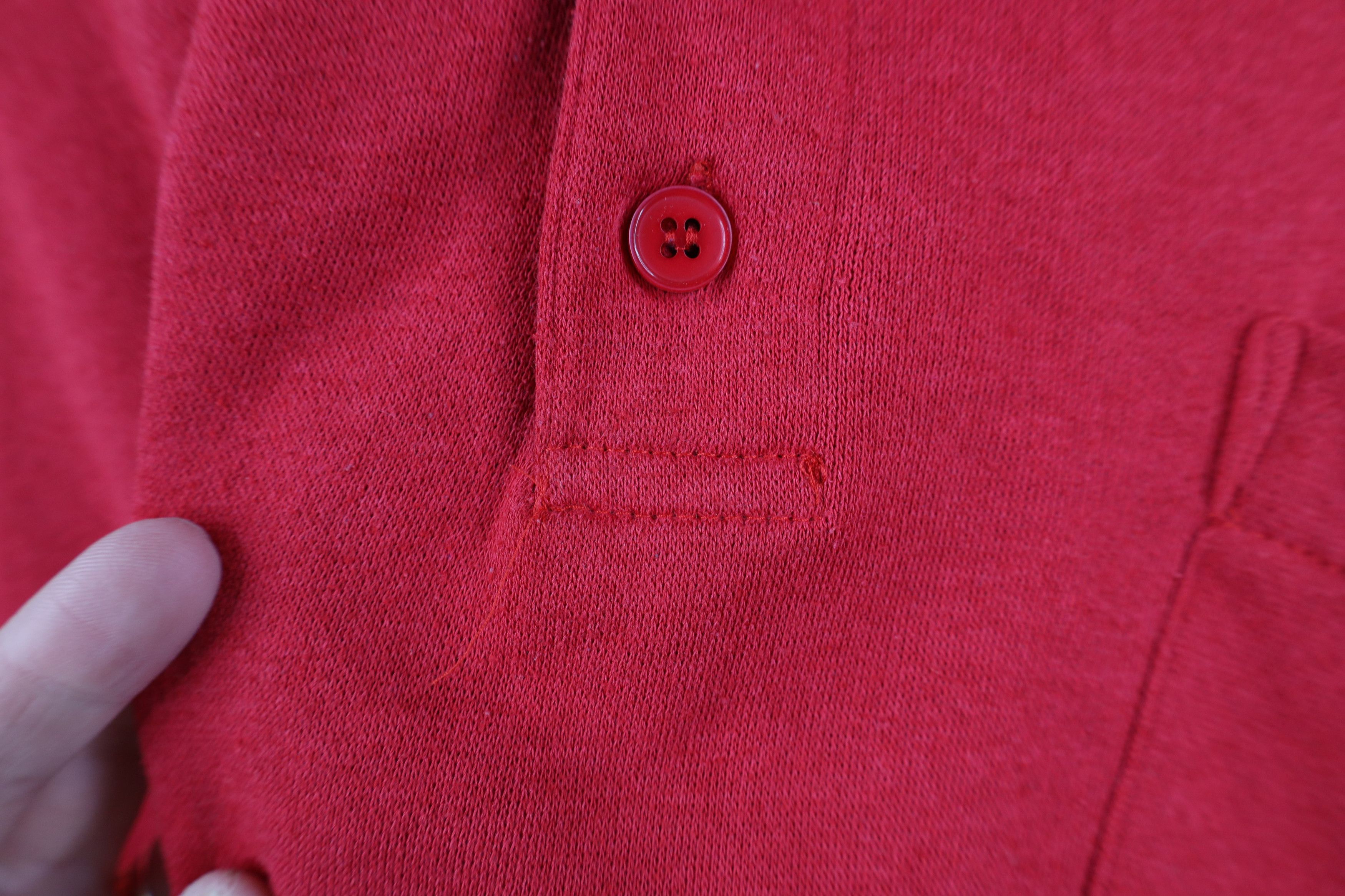 Vintage Vintage 90s Streetwear Faded Heavy Collared Sweatshirt Red Size US L / EU 52-54 / 3 - 7 Thumbnail