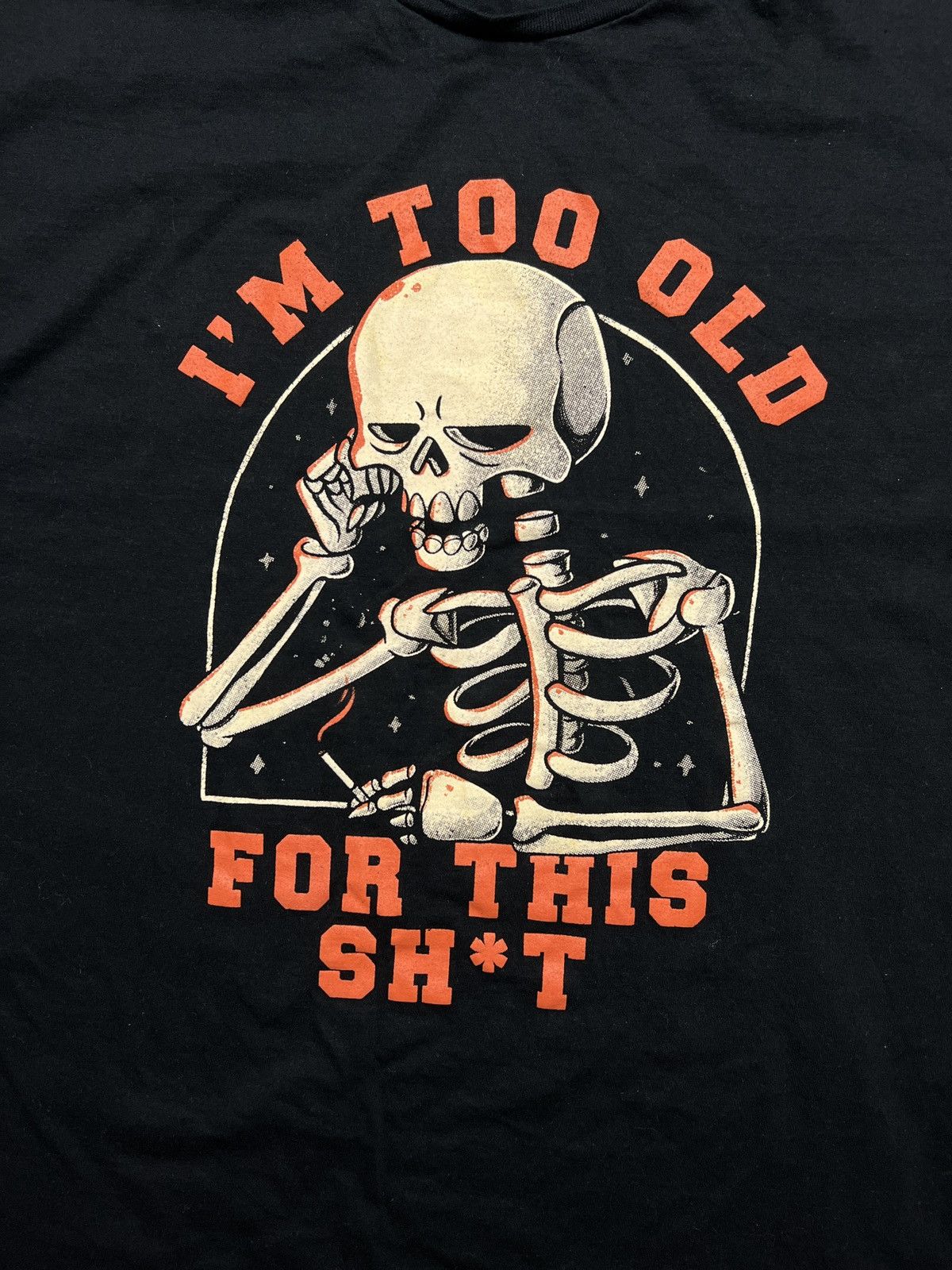 Japanese Brand Vintage 90s I’m Too Old For This Sh*t Tired Skull Tee y2k Size US XL / EU 56 / 4 - 4 Thumbnail