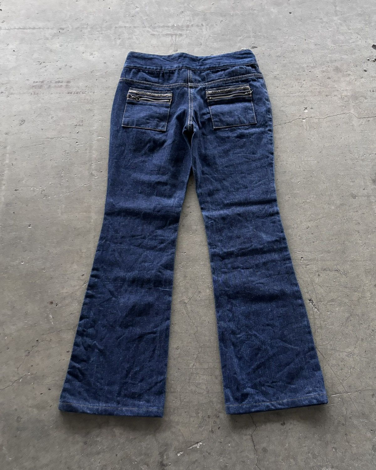 Beauty Beast × Japanese Brand × Tornado Mart 2000s quatre-lien Raw Denim Flared Jeans Size US 28 / EU 44 - 7 Thumbnail