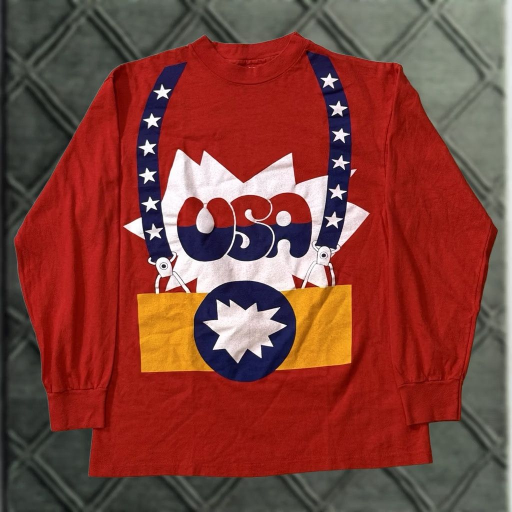 Hanes VINTAGE Hanes 80s Team USA Captain America Longsleeve Shirt L Red Crew Neck US Patriotic Sports 80s 90s Logo Graphic Print Unisex Adults Size US L / EU 52-54 / 3 - 1 Thumbnail