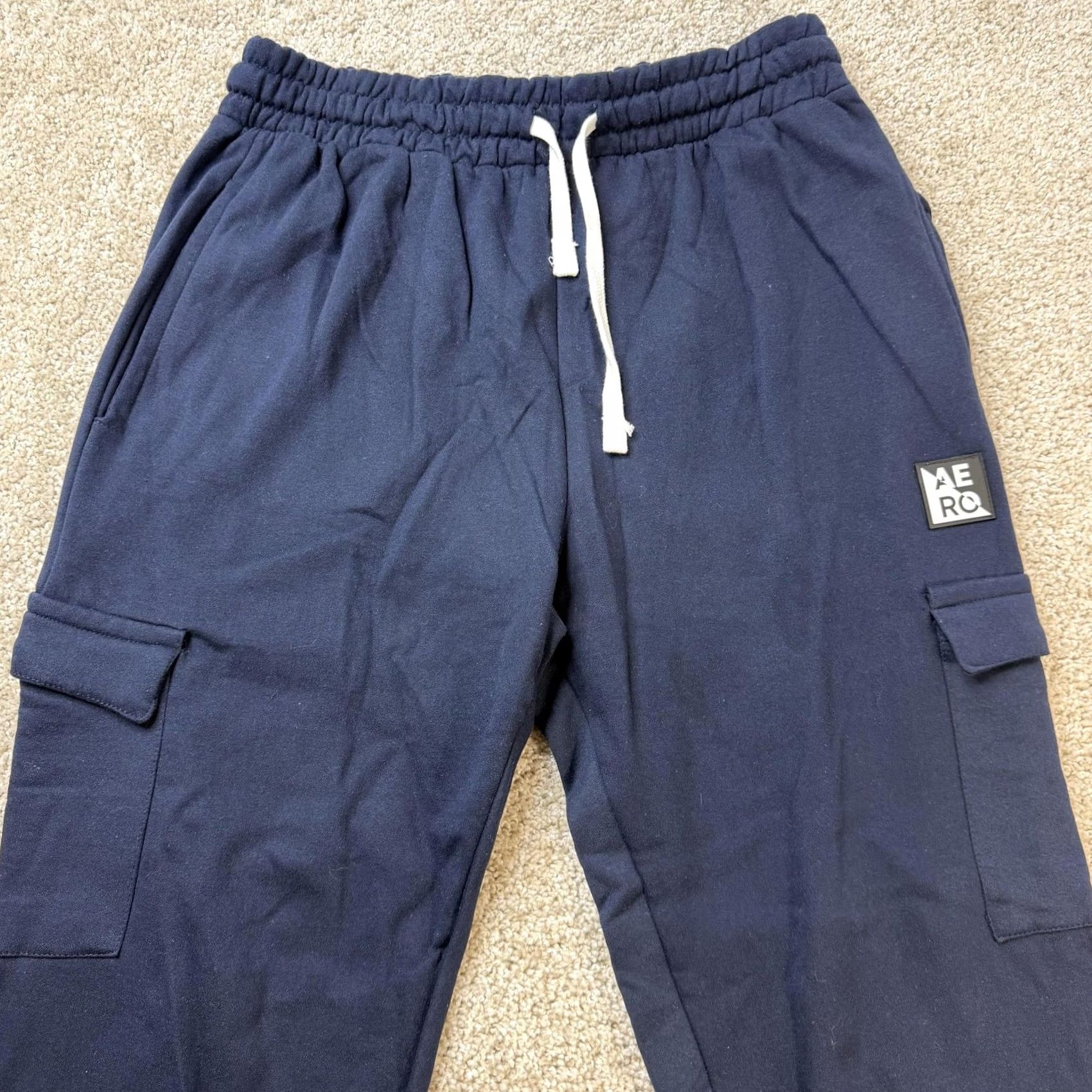Aeropostale Aeropostale Sweat Pants Mens Large Blue Fleece Cargo Sleep Lounge Drawstring Size US 33 - 2 Thumbnail