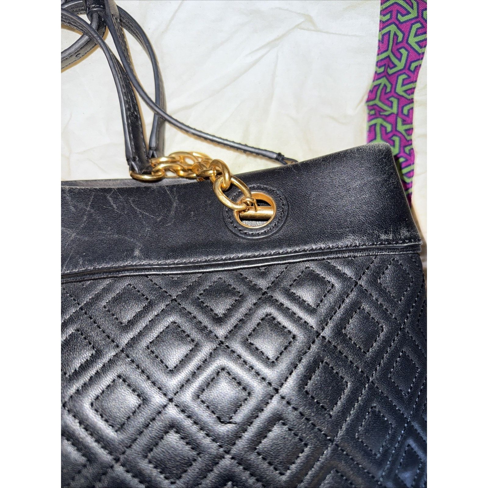 Tory Burch Tory Burch Fleming Quilted Leather Handbag with Dust Bag Size ONE SIZE - 6 Thumbnail