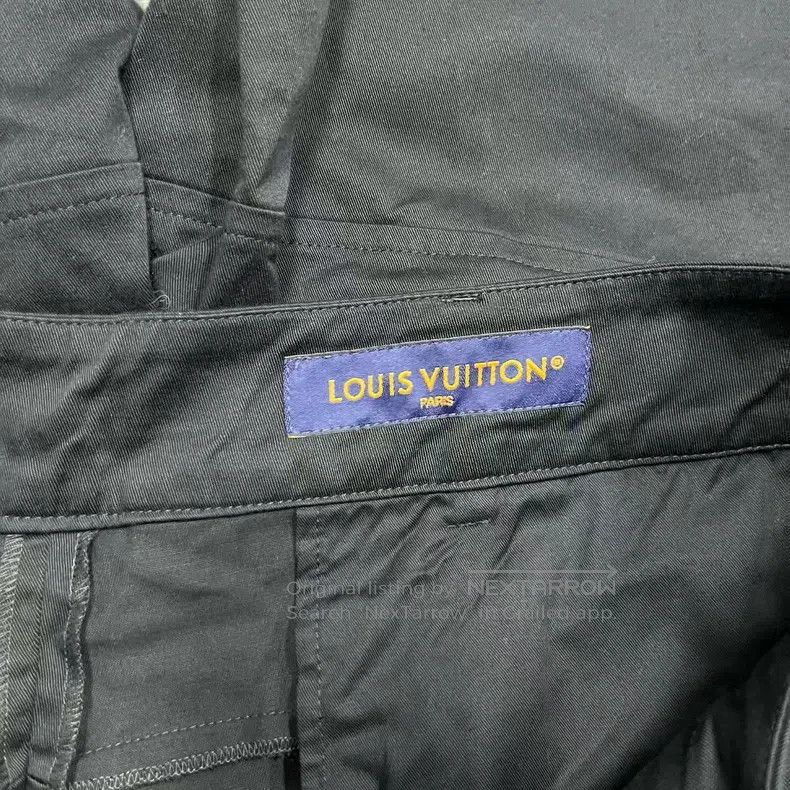 Louis Vuitton Louis Vuitton size US 56 Black Solid Twill Midrise Straight Size US 40 / EU 56 - 2 Thumbnail