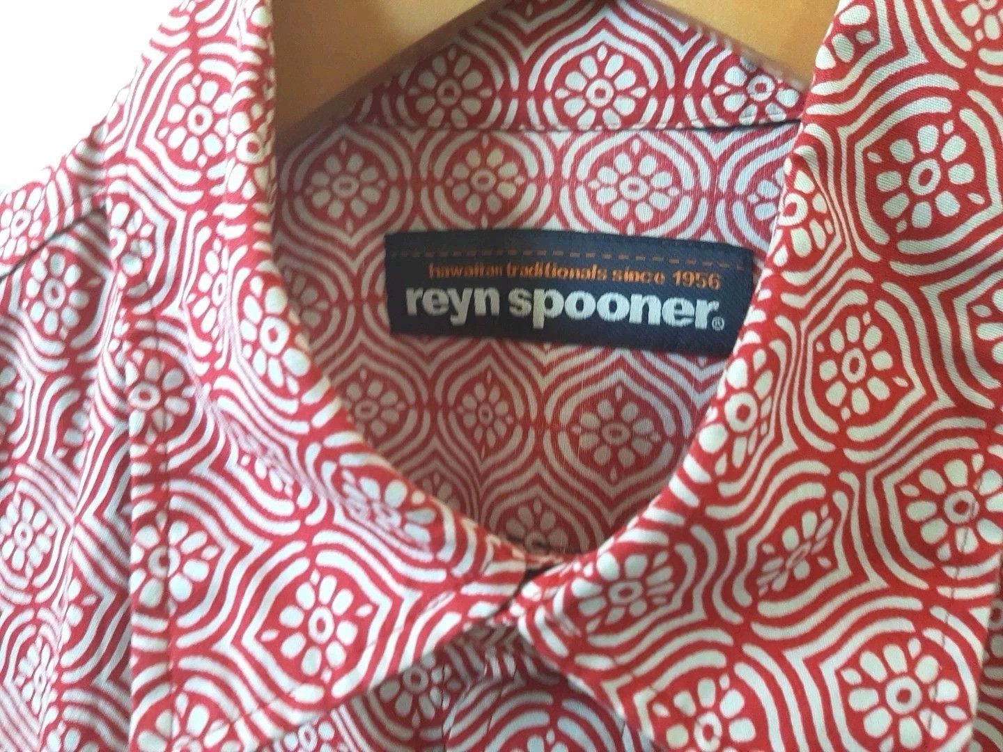 Reyn Spooner Reyn Spooner Geometric Flower Red Long Sleeve Hawaiian Size US L / EU 52-54 / 3 - 3 Thumbnail
