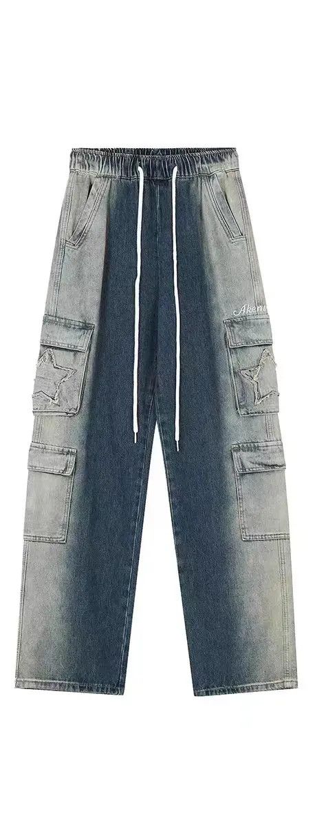 VIBE High street drawstring multi-pocket gradient work jeans Size US 32 / EU 48 - 6 Thumbnail