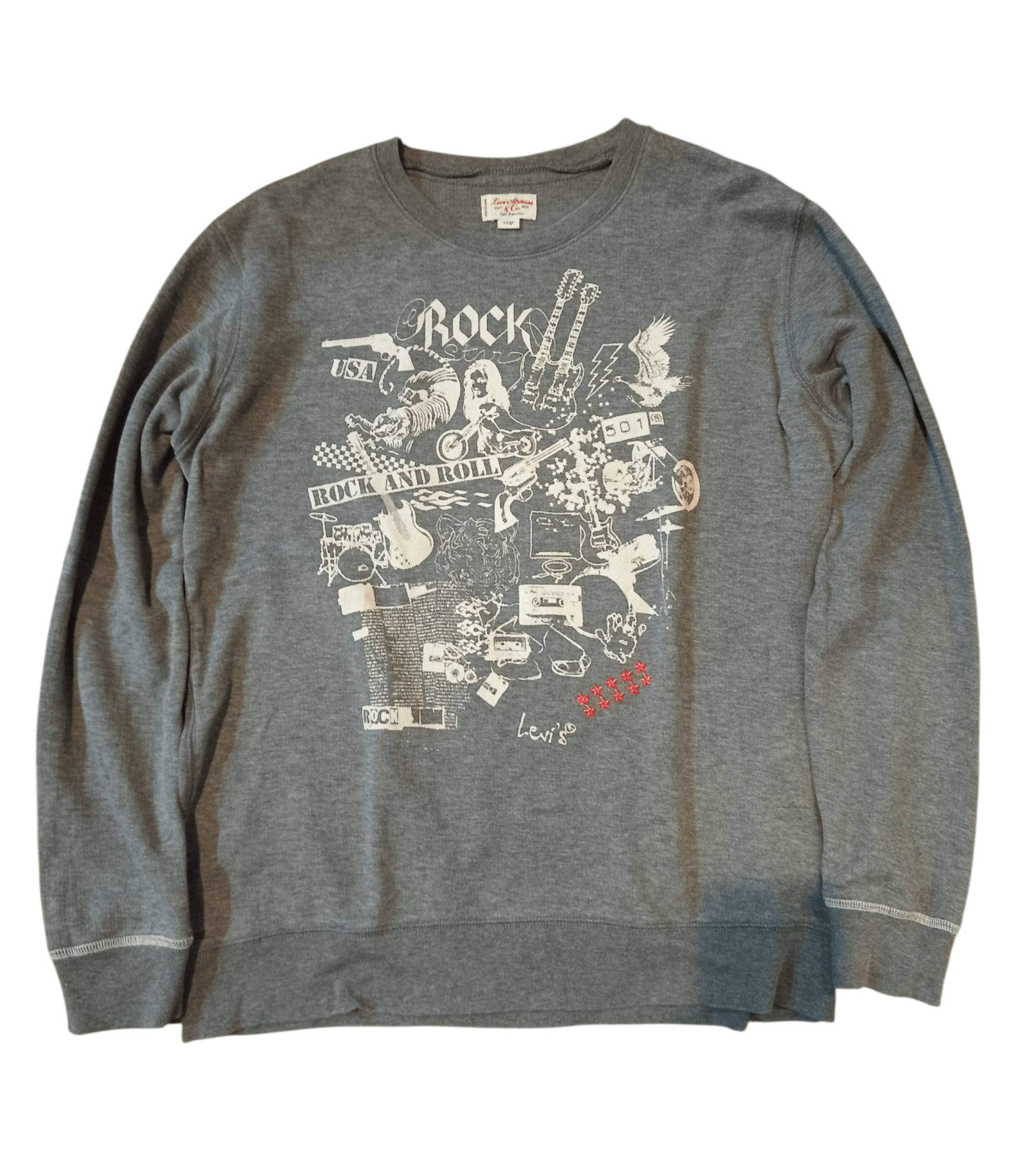 Vintage Levi’s 501 Rock N Roll Music Sweatshirt Size US L / EU 52-54 / 3 - 1 Thumbnail