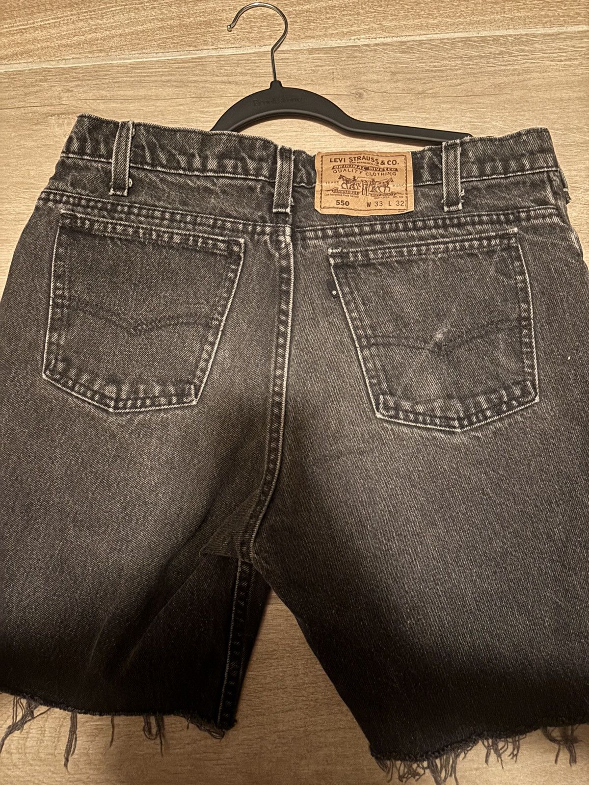 Levi's Black Denim Jorts Size US 33 - 2 Thumbnail