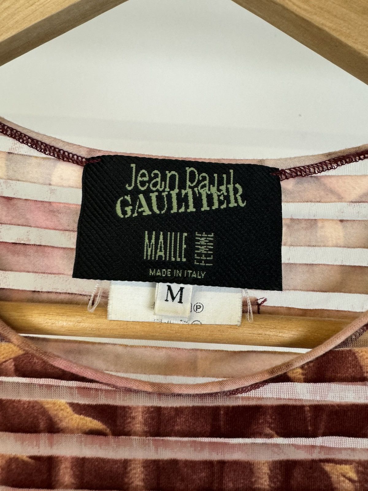 Jean Paul Gaultier 2001 Satan tank top demon archive tee mesh stripe shirt Size S / US 4 / IT 40 - 7 Thumbnail