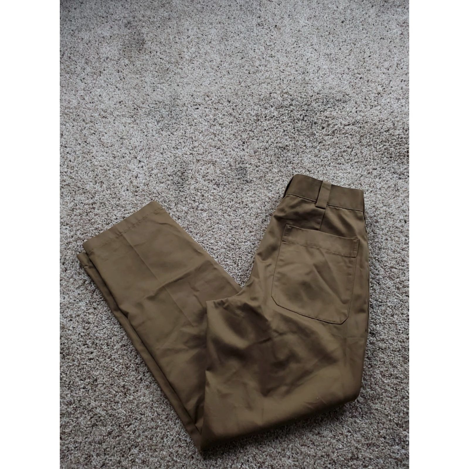 Uniqlo VINTAGE Uniqlo U Work Pants Mens Brown Regular Fit Cotton Blend Straight Leg 29 Size US 29 - 2 Thumbnail