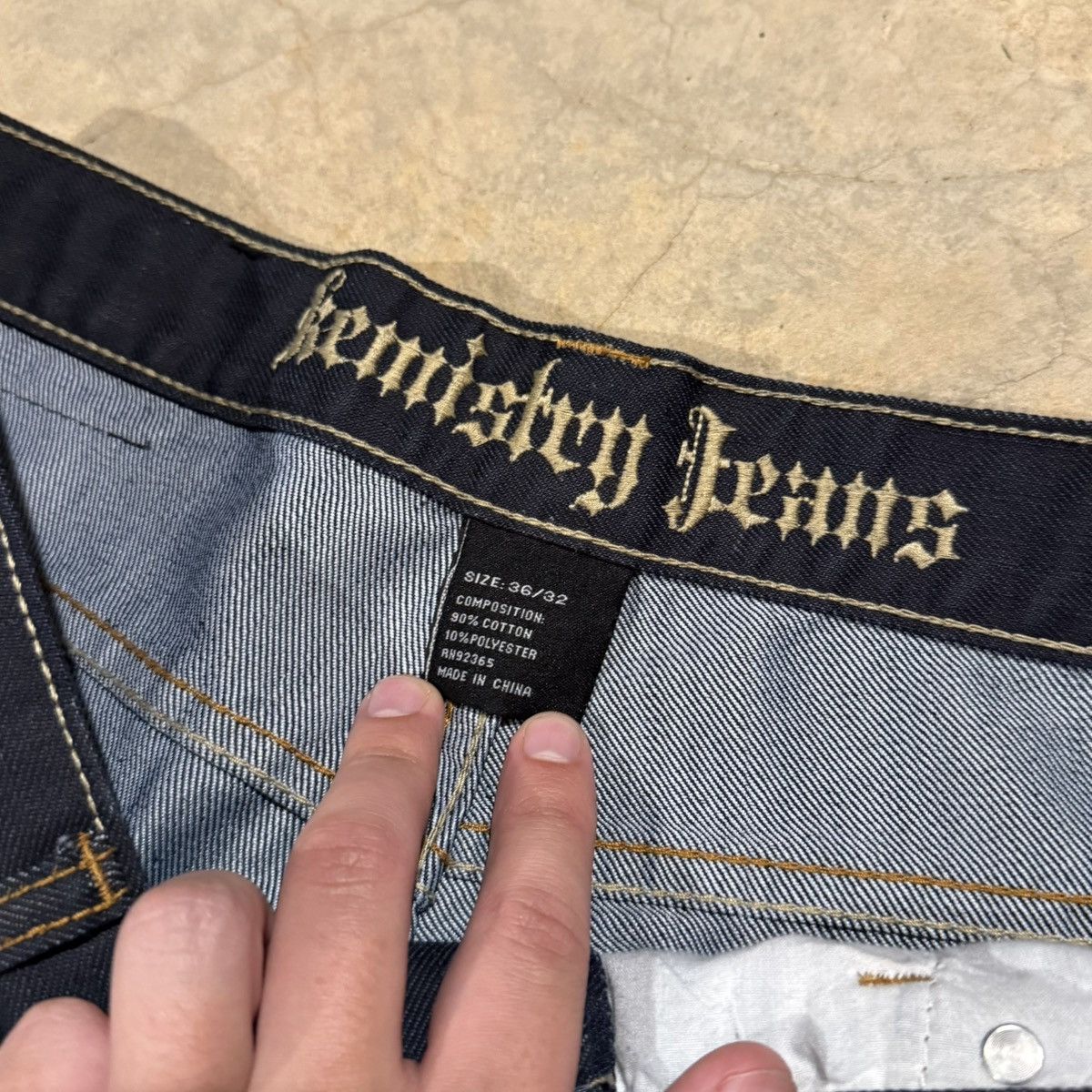 Vintage Vintage 2000s Embroidered Indigo Baggy Jeans Grunge ERD Y2K Size US 36 / EU 52 - 9 Thumbnail