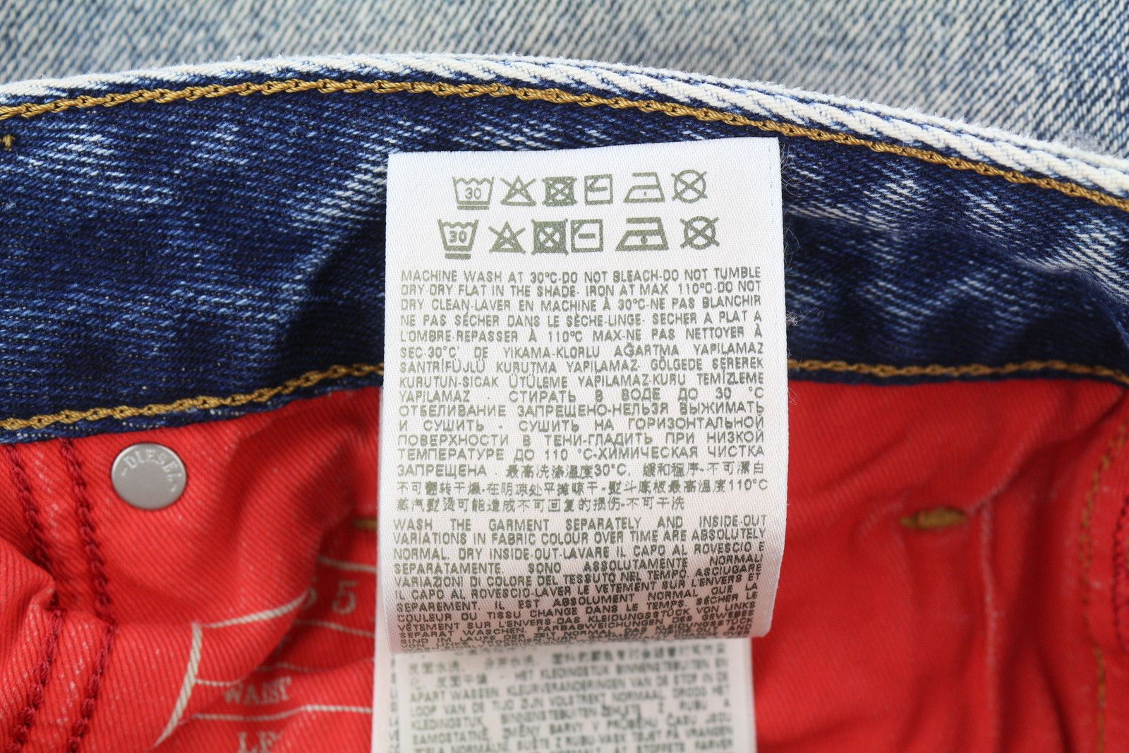 Diesel 1955 09E10 W34/L34 Blue Regular Straight Distress 85395 Size US 34 / EU 50 - 8 Thumbnail