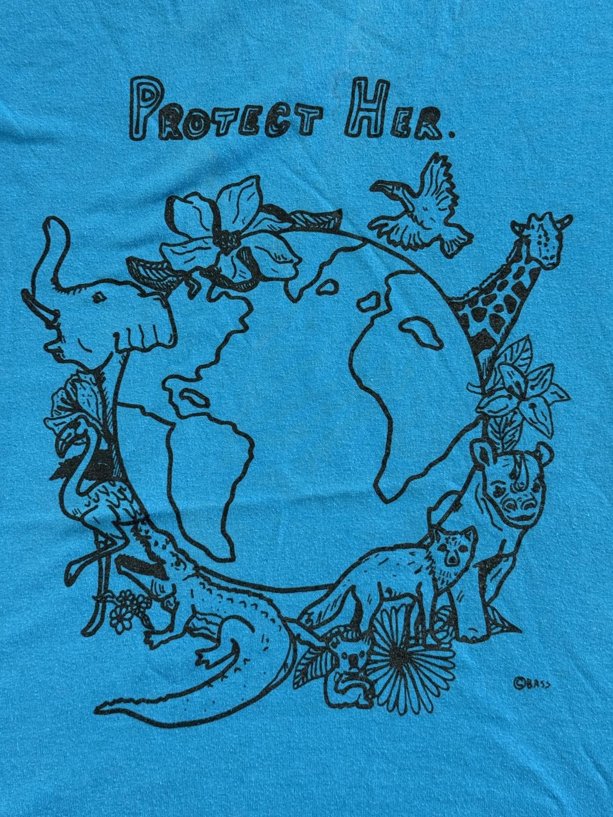 Jerzees Vintage Mother Nature T-shirt Protect Her Planet Earth XL Size US XL / EU 56 / 4 - 4 Thumbnail