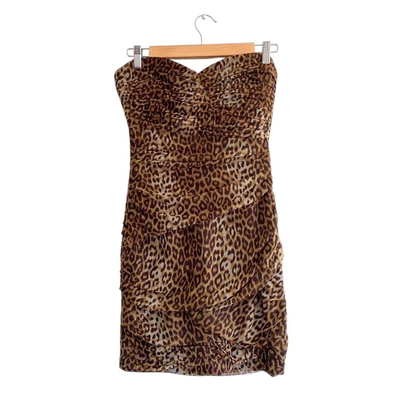 Bcbgmaxazria BCBGMAXAZRIA CHEETAH PRINT SIZE 4 STRAPLESS MINI DRESS Size S / US 4 / IT 40 - 1 Thumbnail