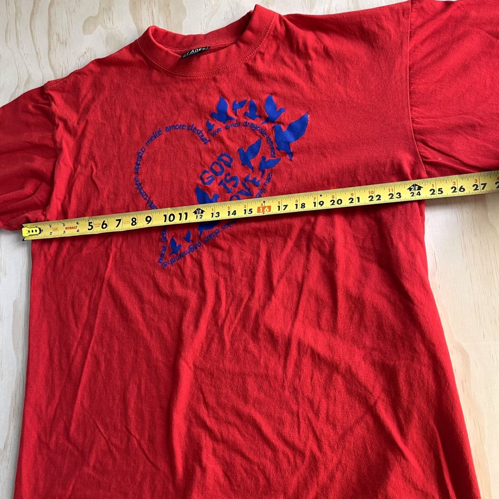 Vintage VINTAGE ADEN God Is Love Shirt Mens 4XL Red Heart Dove T-Shirt Crew Neck Short Sleeve Graphic Print Faith Love Mens Size US XXL / EU 58 / 5 - 6 Thumbnail