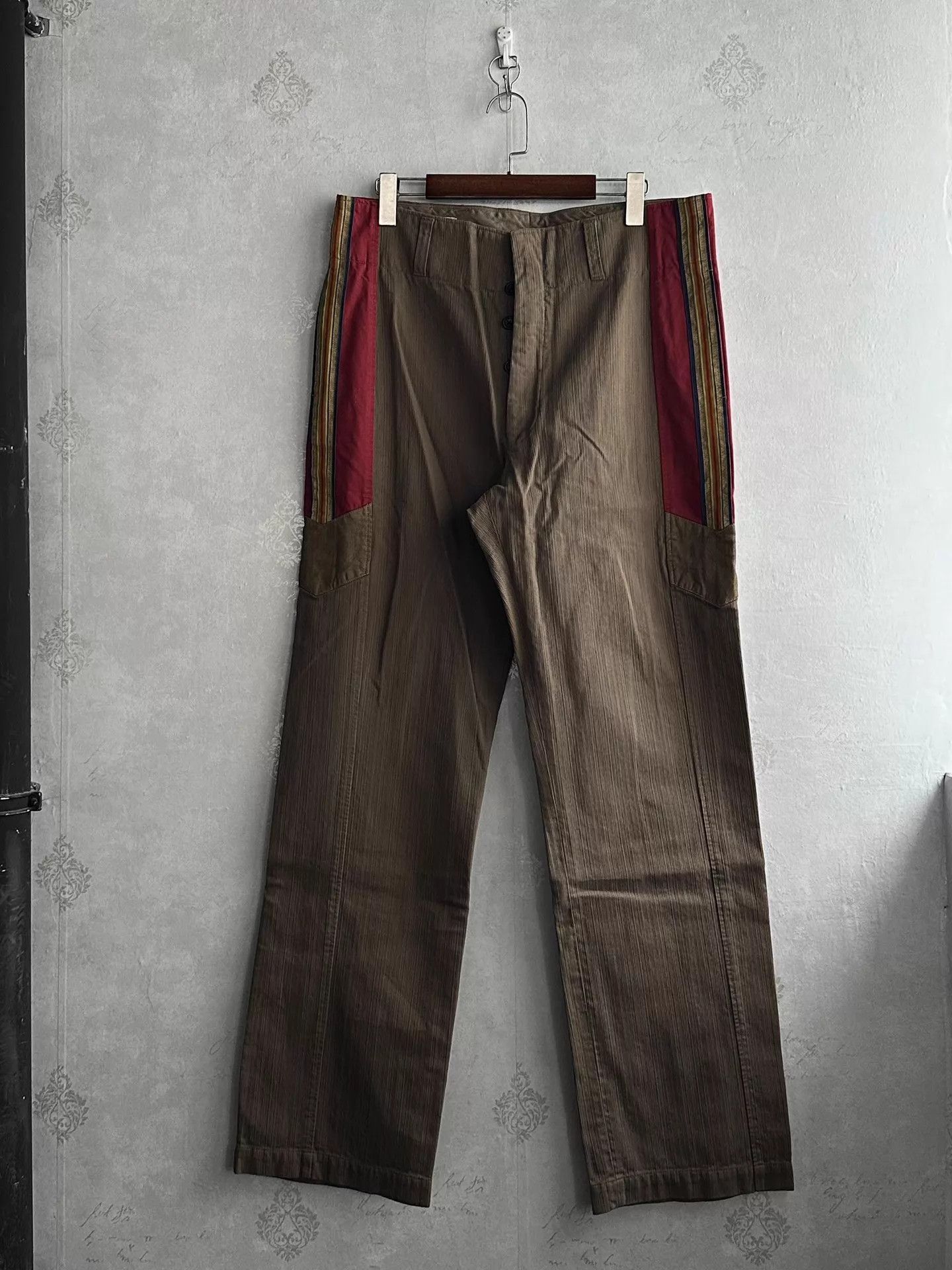 Dries Van Noten Dries Van Noten 00s Color-Block Webbing Side Pants Size 50 Size US 34 / EU 50 - 1 Thumbnail