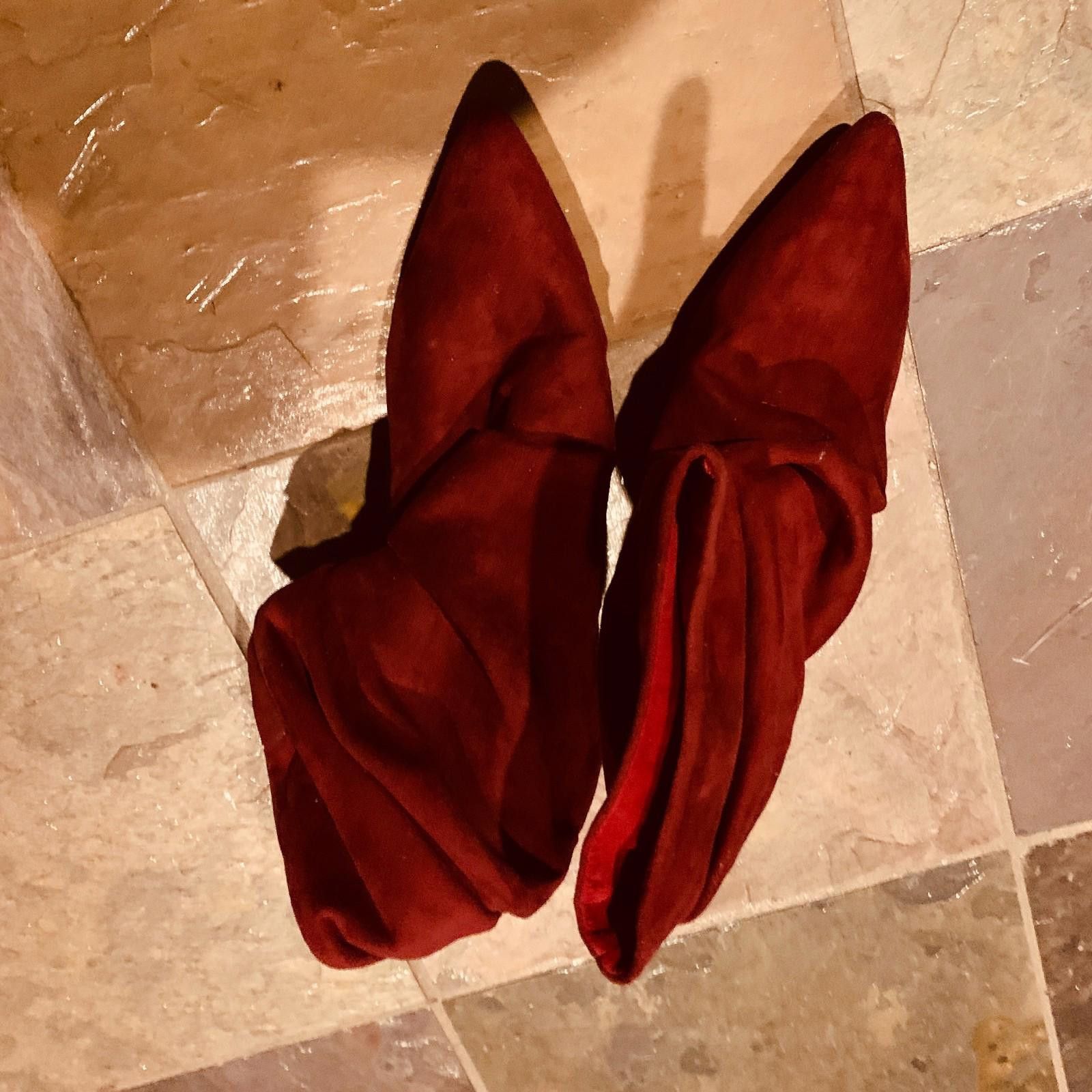The Unbranded Brand Womans Ankle Boots Wine Red Soft Boots Heels 8 (G122) Size US 8 / IT 38 - 1 Thumbnail