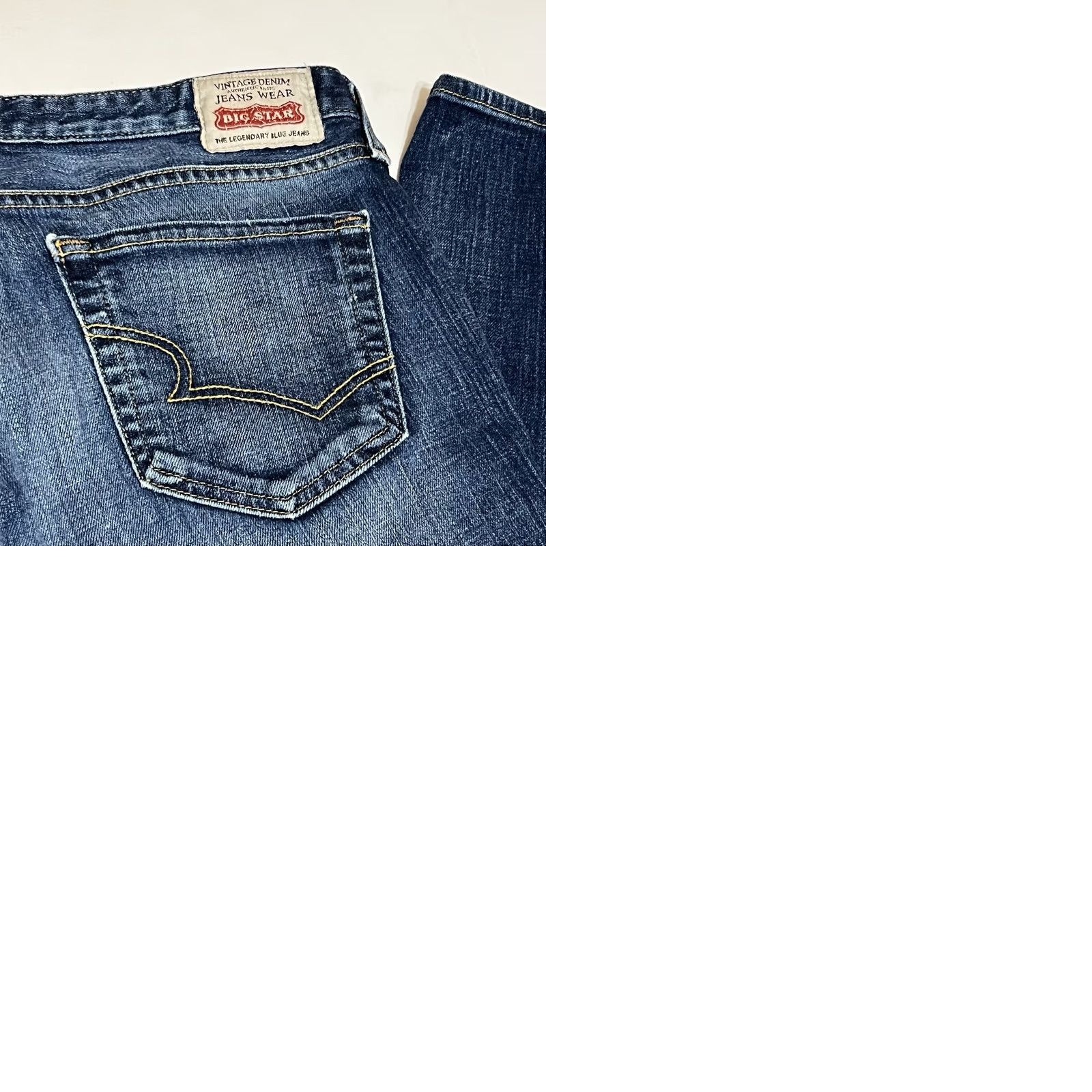 Vintage BIG STAR Jeans Women Capri Denim 34x27 Blue Rikki Logo Embroidered Stretch Leather Zip Regular Inseam 27in Size 24" / US 00 / IT 34 - 9 Thumbnail