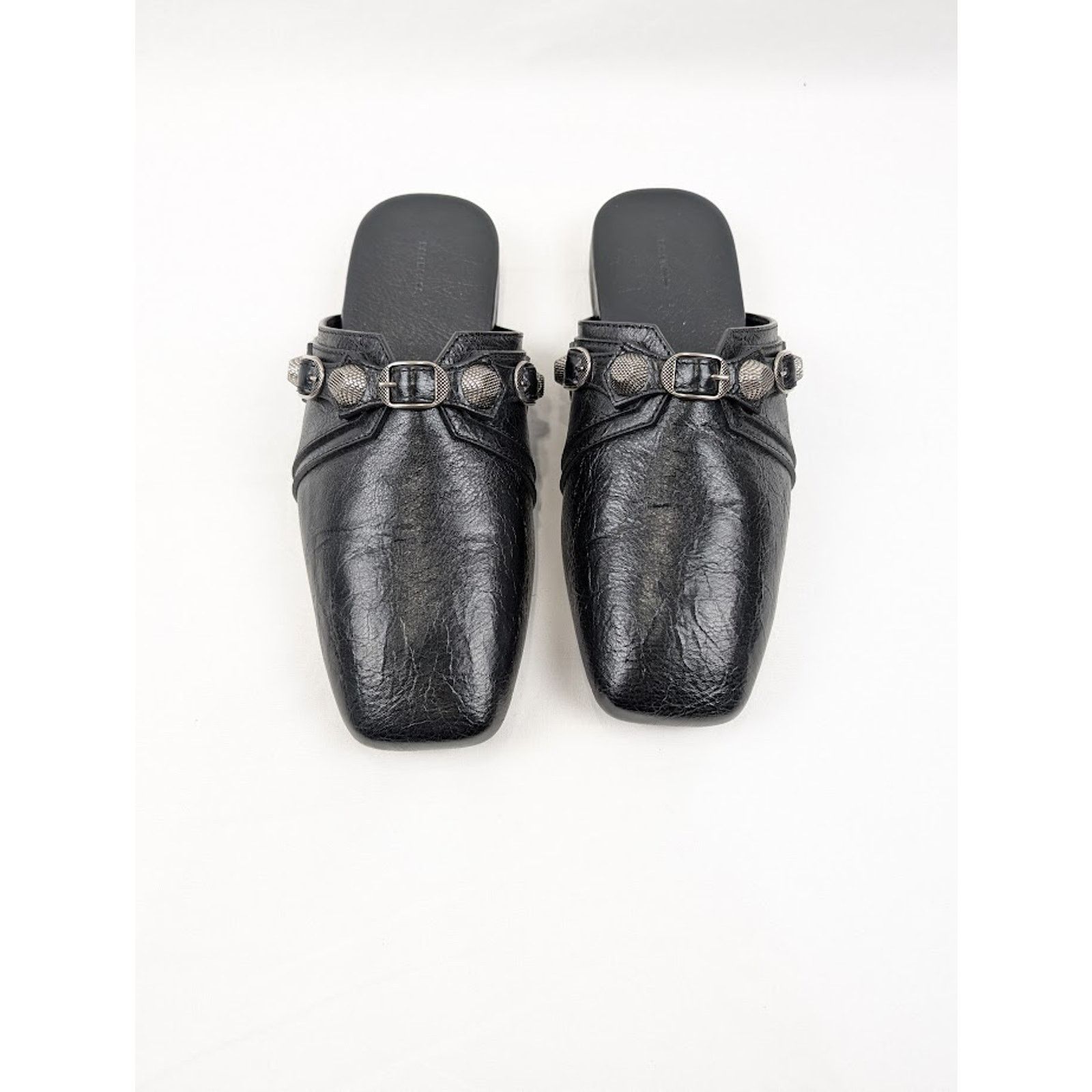Balenciaga o1rshd1 Q:2 / Cosy Cagole F005 Arena Mules in Black/Aged Size US 13 / EU 46 - 13 Thumbnail