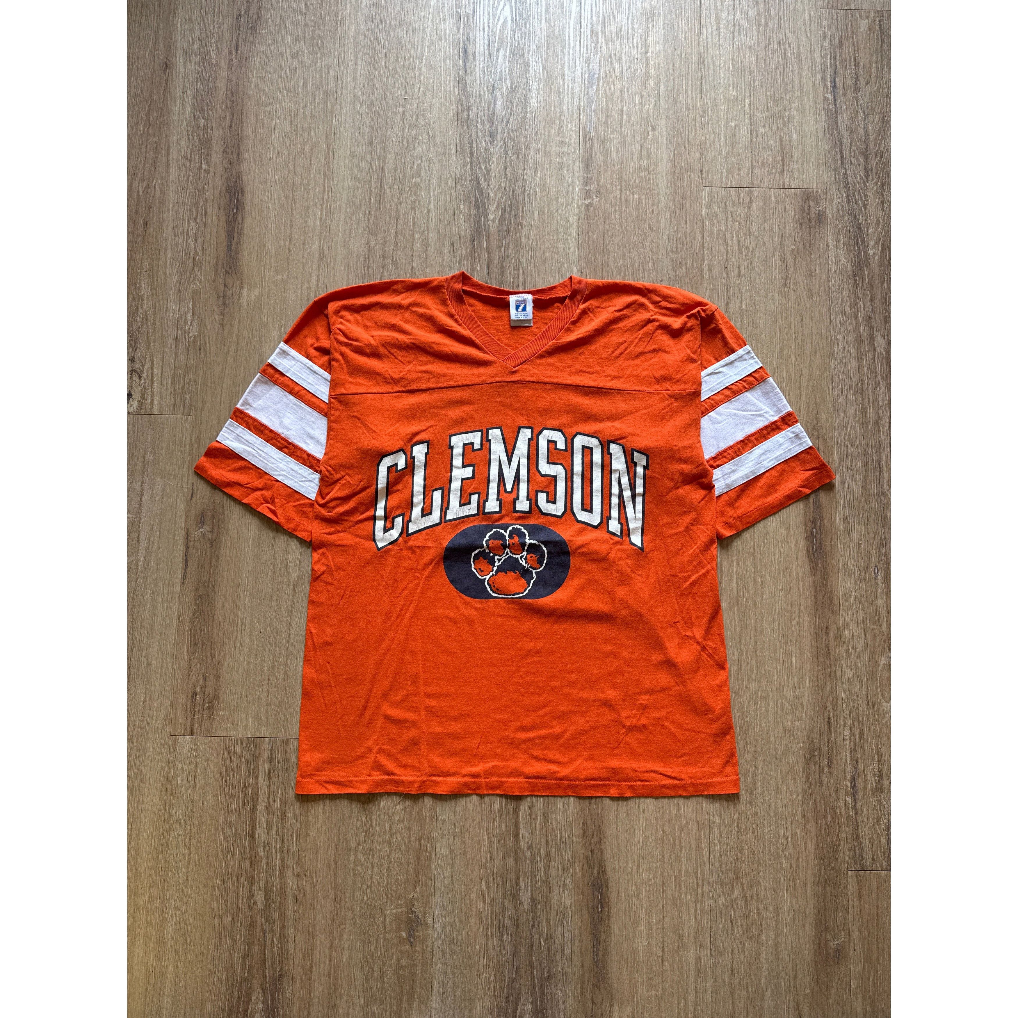 Logo 7 Vintage Logo 7 University Of Clemson Tigers Jersey Tee Size US XL / EU 56 / 4 - 1 Thumbnail
