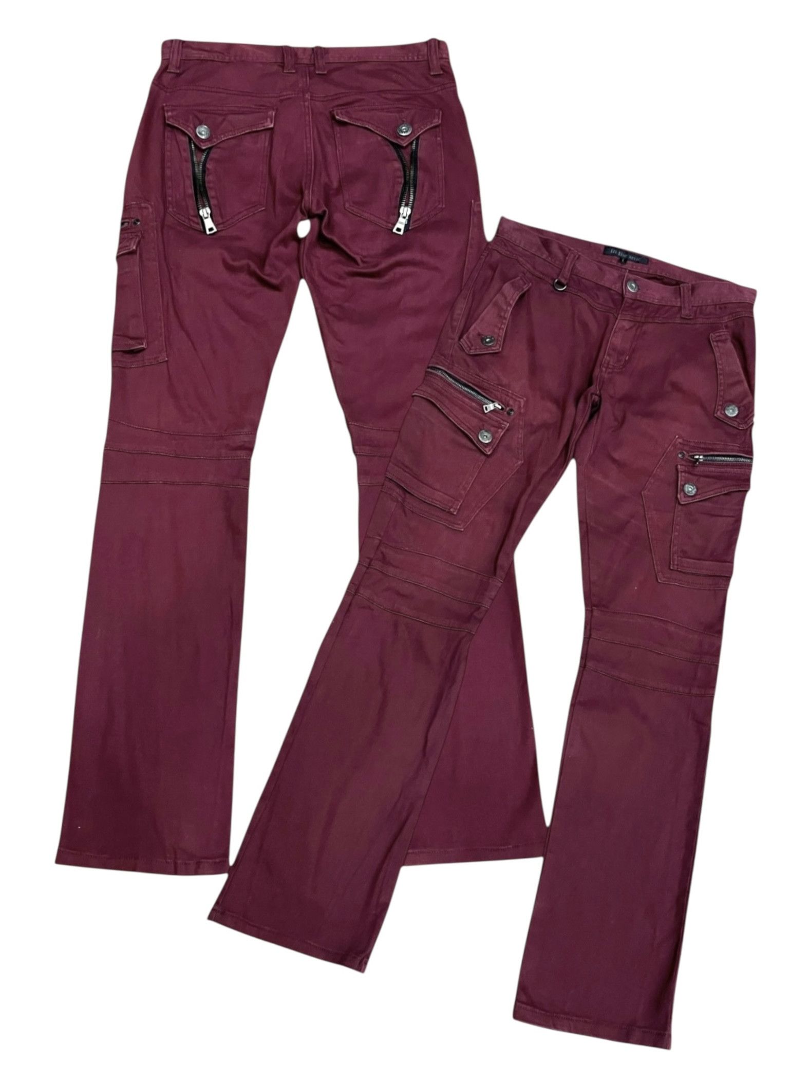 In The Attic In The Attic Punk Oxblood Zip Cargo Stretch Slim 32” Rare🔥 Size US 32 / EU 48 - 1 Thumbnail