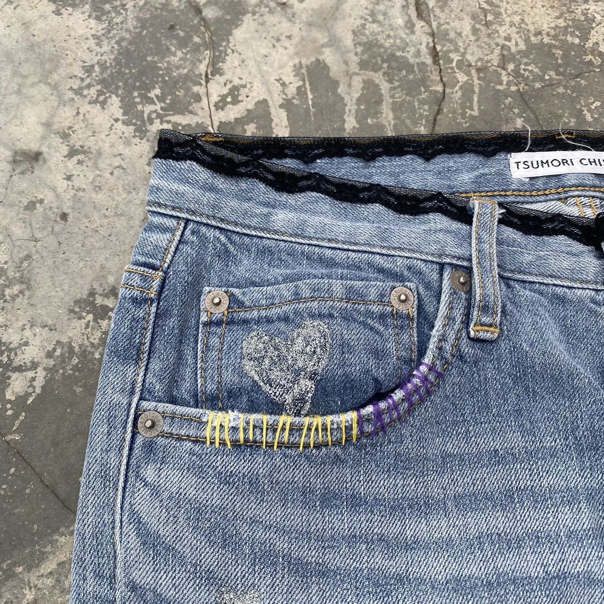 Issey Miyake TSUMORI CHISATO Heart Patch Jeans Size 28" / US 6 / IT 42 - 3 Thumbnail