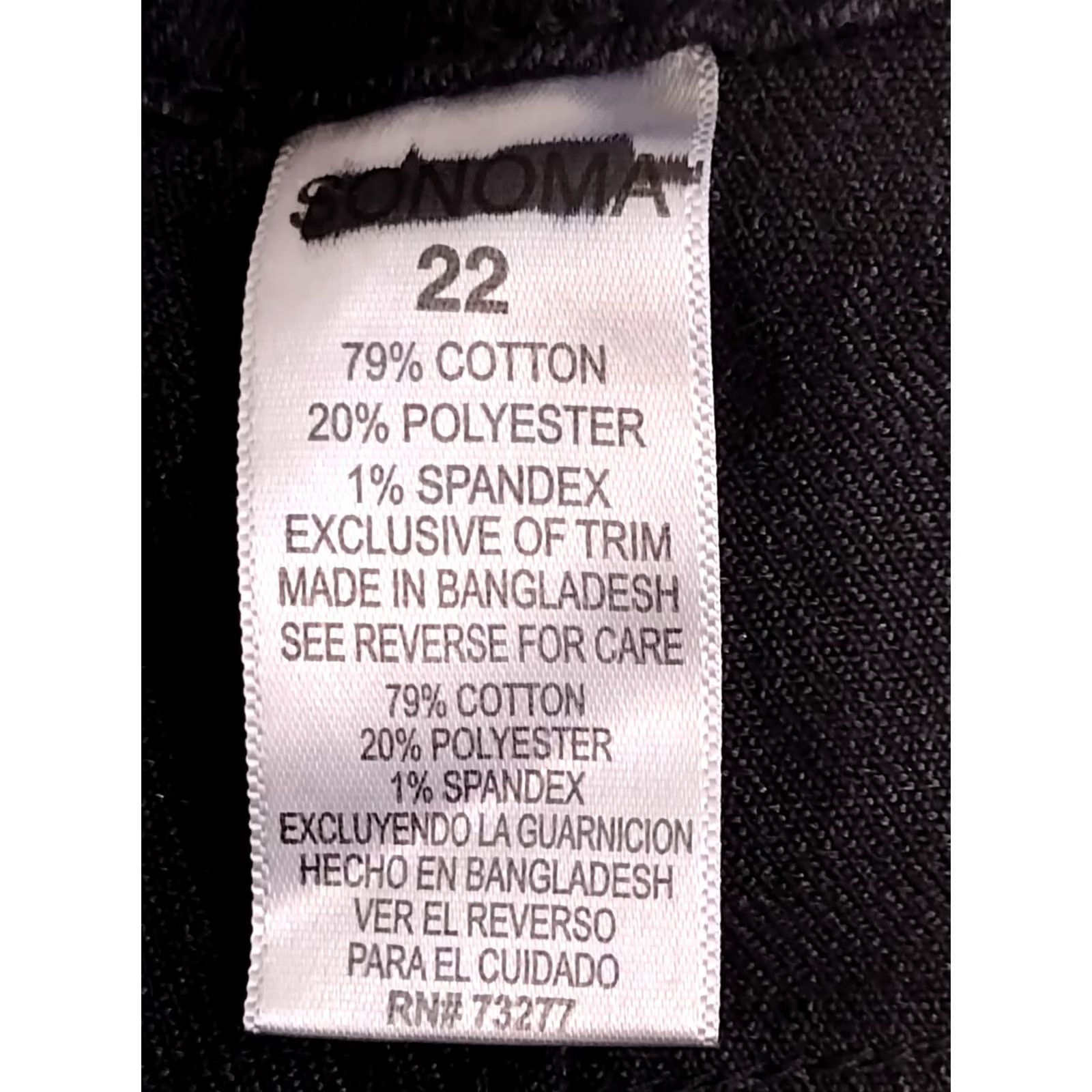 Vintage Sonoma Women’s Mid Rise Bermuda Shorts Jeans Black 22 Denim 5-Pocket Stretch Cotton Blend Casual Size 40" / US 18 - 5 Thumbnail