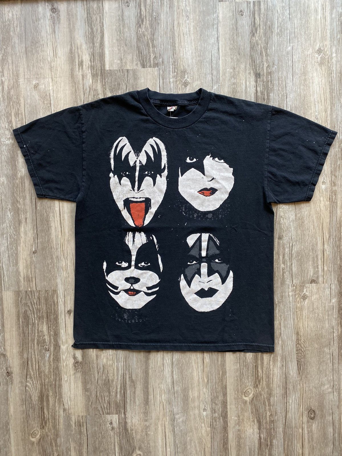 Pre-owned Band Tees X Kiss Vintage Y2k Kiss Alive 35 Big Face Graphic Tour Tshirt In Black