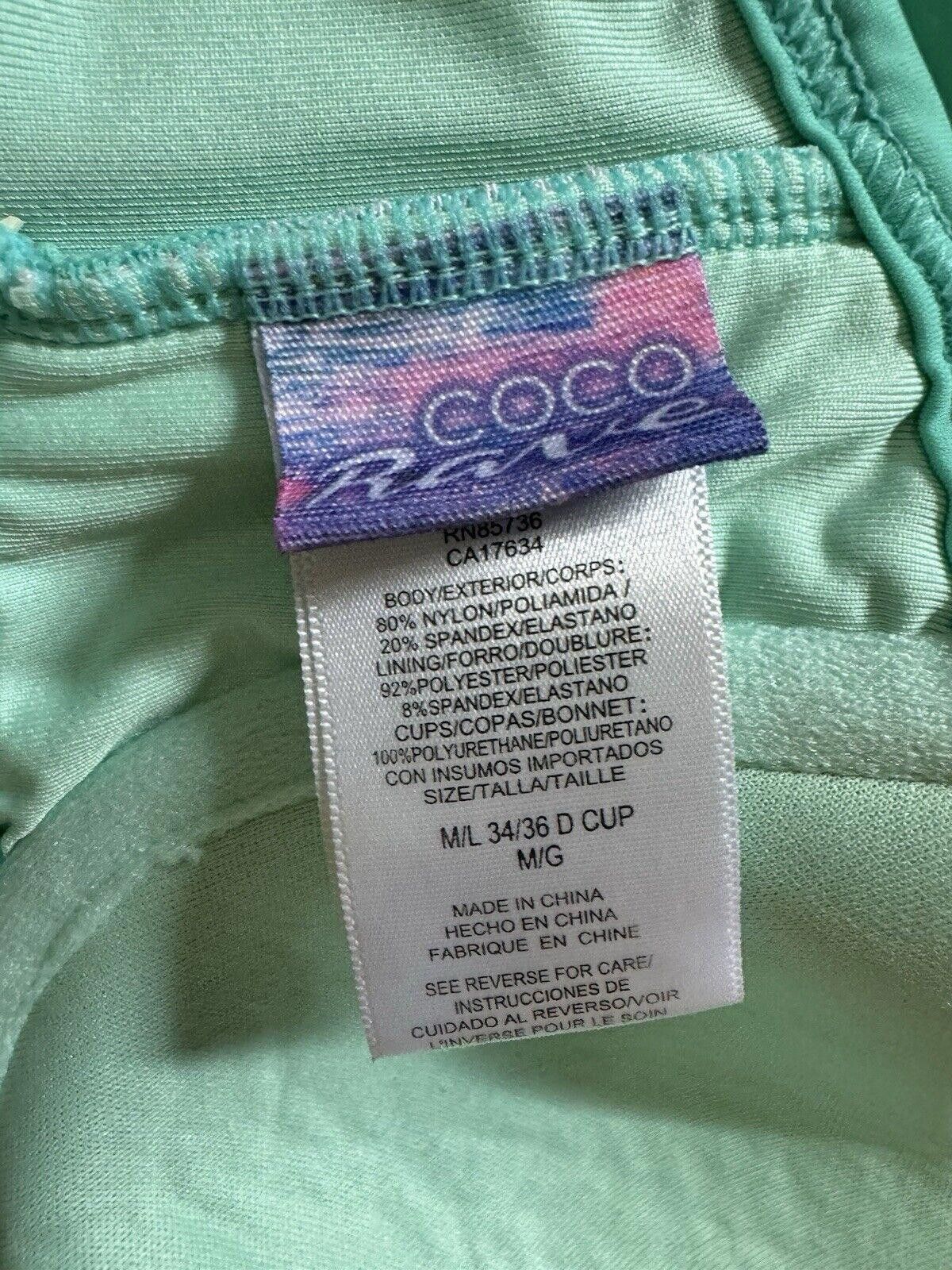 Designer Coco Rave Bikini Swimsuit Women’s Medium/Large Teal Floral Size ONE SIZE - 4 Thumbnail