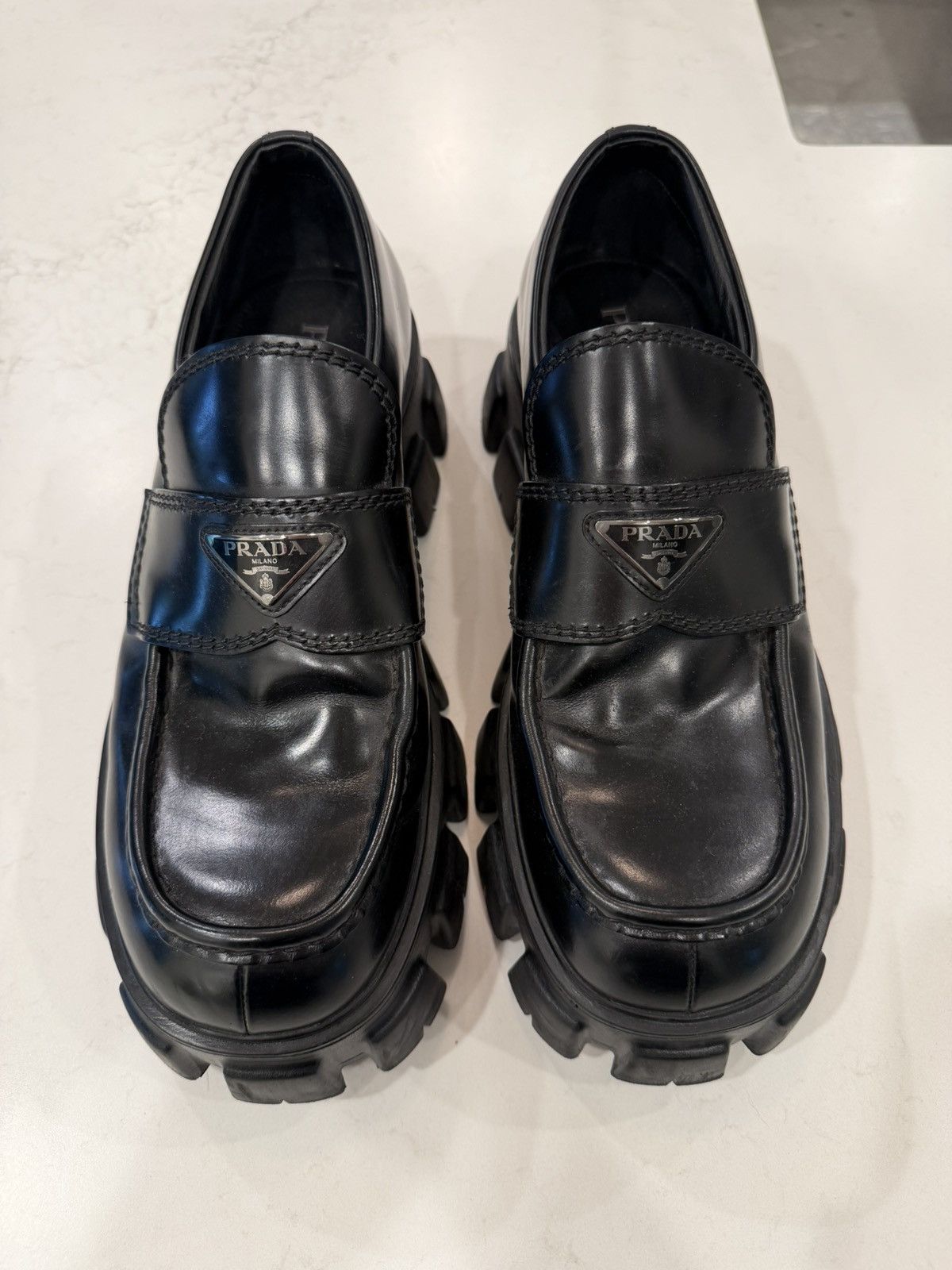 Prada Monolith brushed leather loafers Size US 8.5 / EU 41-42 - 1 Thumbnail