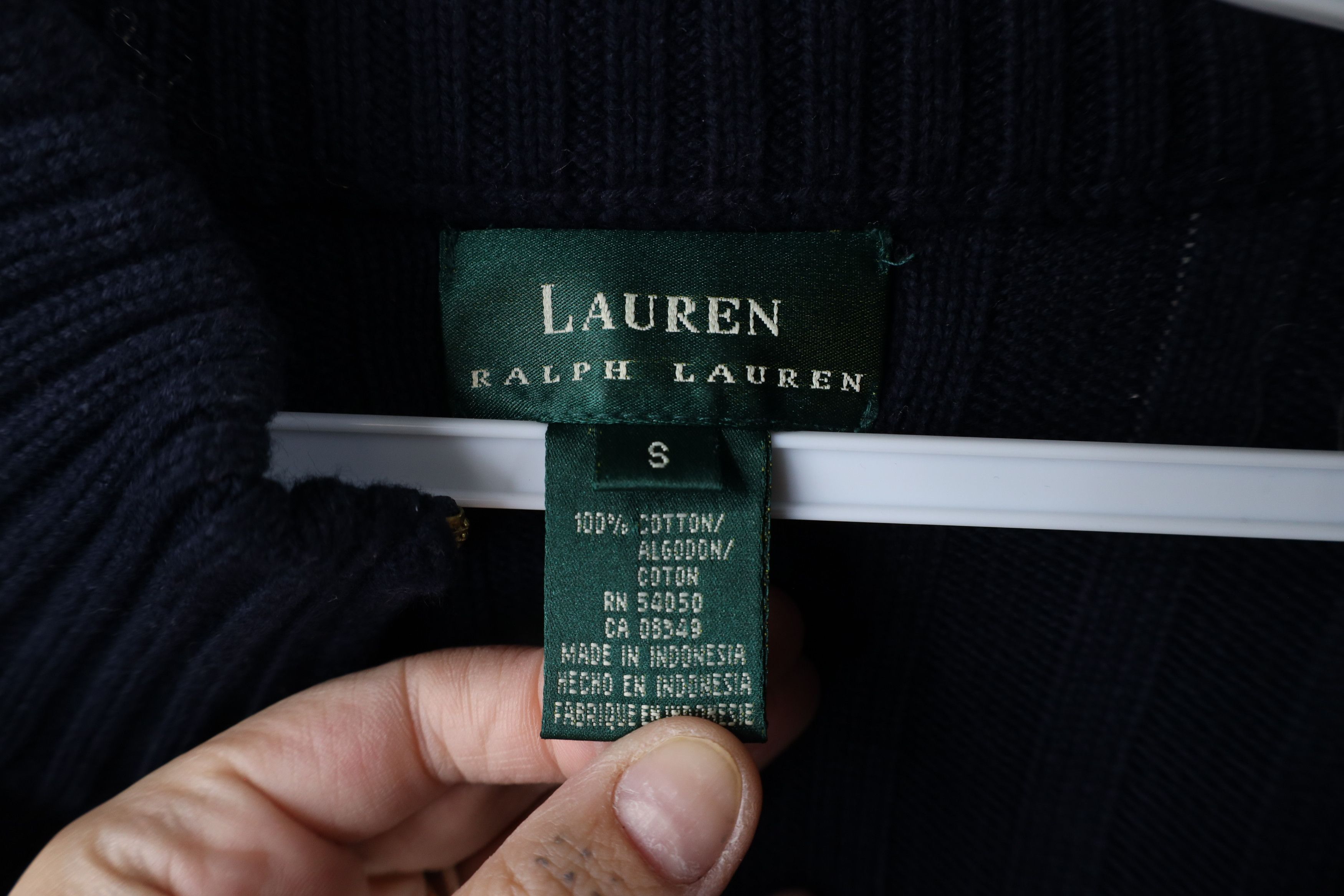 Ralph Lauren × Vintage Vintage 90s Ralph Lauren Chunky Ribbed Knit Half Zip Sweater Size S / US 4 / IT 40 - 4 Thumbnail