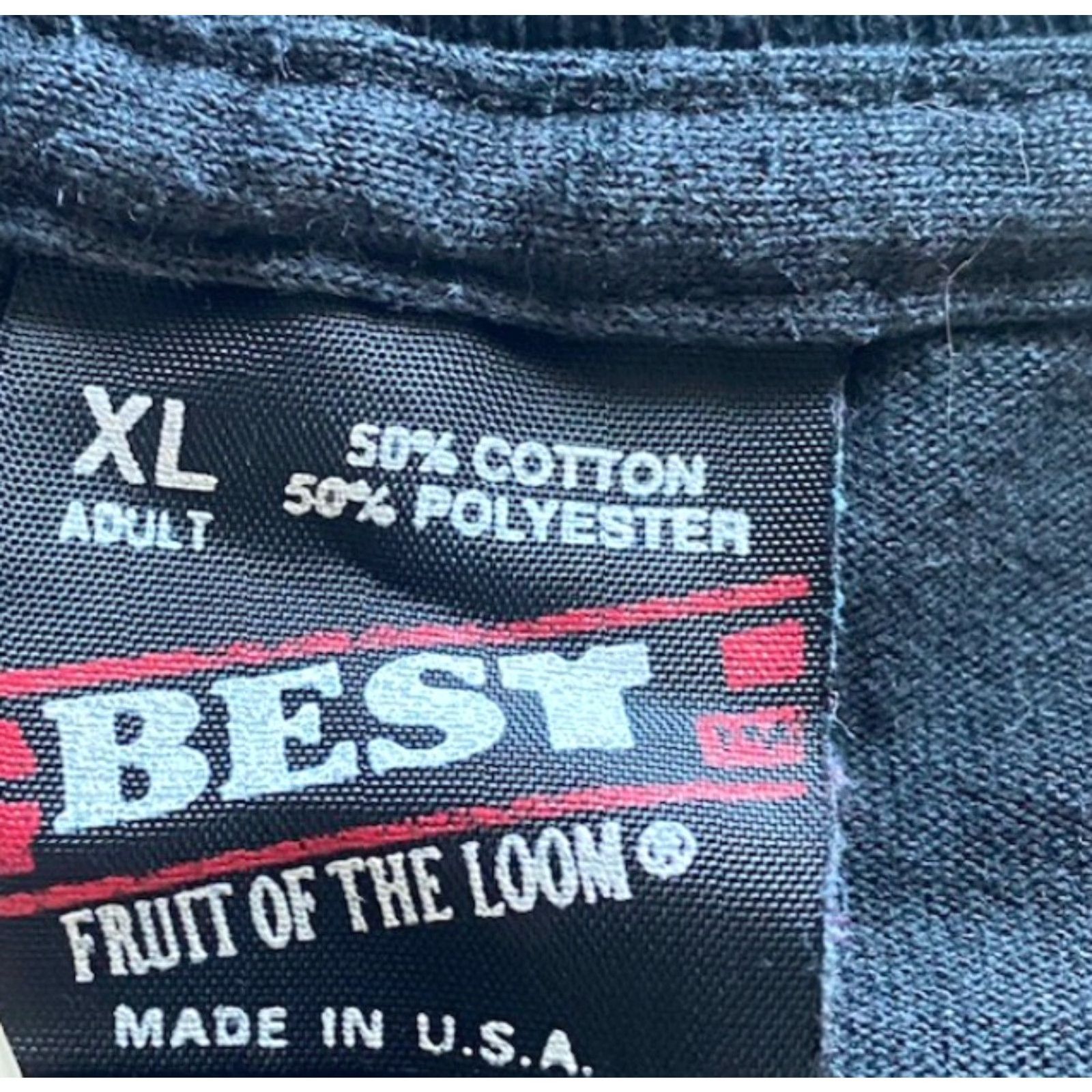 Fruit Of The Loom VINTAGE Fruit of the Loom T-Shirt Mens XL Black 1990s 90s Made In USA Short Sleeve Size US XL / EU 56 / 4 - 3 Thumbnail