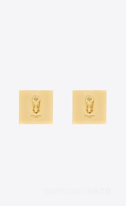 Saint Laurent Paris o1la1rc1a1025 Size: OS / Oversized Square Earrings in Metal Size ONE SIZE - 3 Thumbnail
