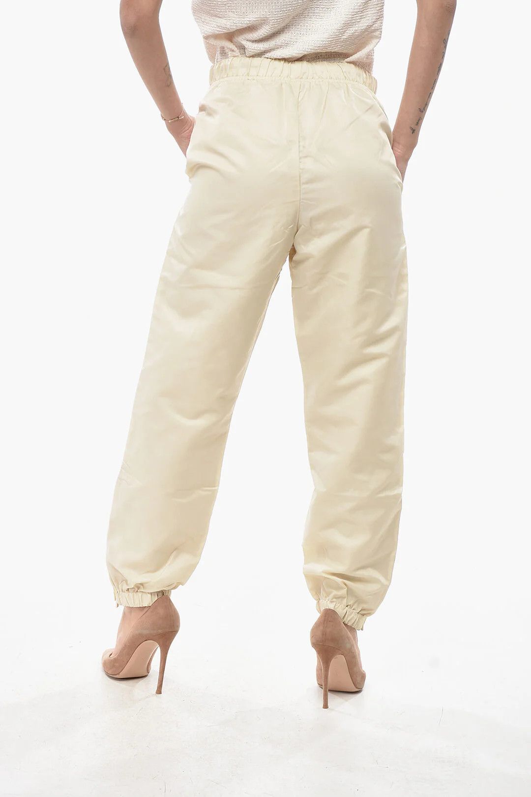 Fear of God og1mm0326 Nylon Joggers in Beige Size 28" / US 6 / IT 42 - 2 Thumbnail