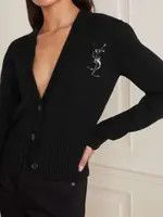 Saint Laurent Paris oc11z1025 Embellished Cashmere Cardigan in Black Size XS / US 0-2 / IT 36-38 - 3 Thumbnail