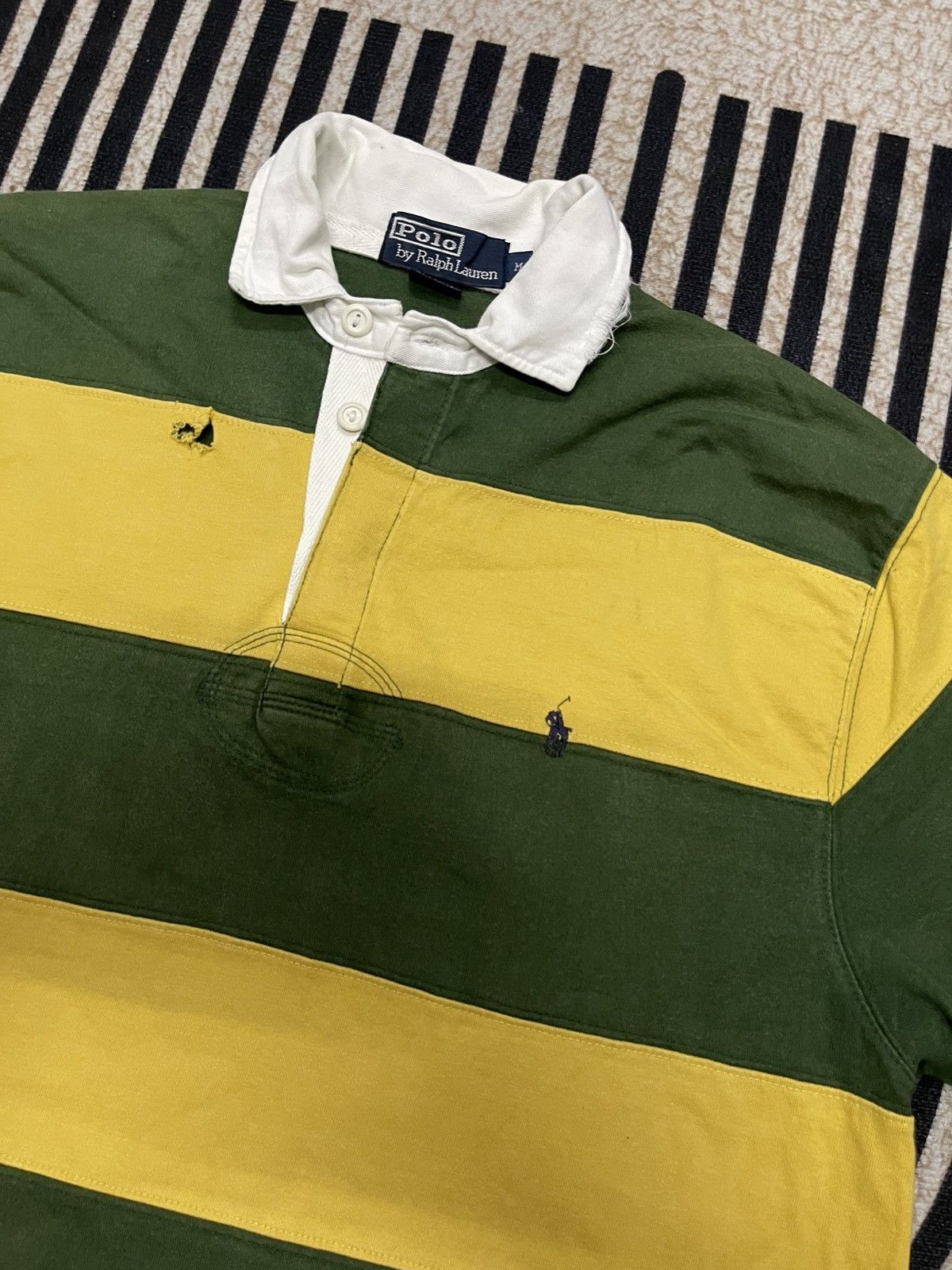 Polo Ralph Lauren 1990 POLO RALPH LAUREN STRIPES KANYE WEST STYLE POLO SHIRT Size US M / EU 48-50 / 2 - 10 Thumbnail